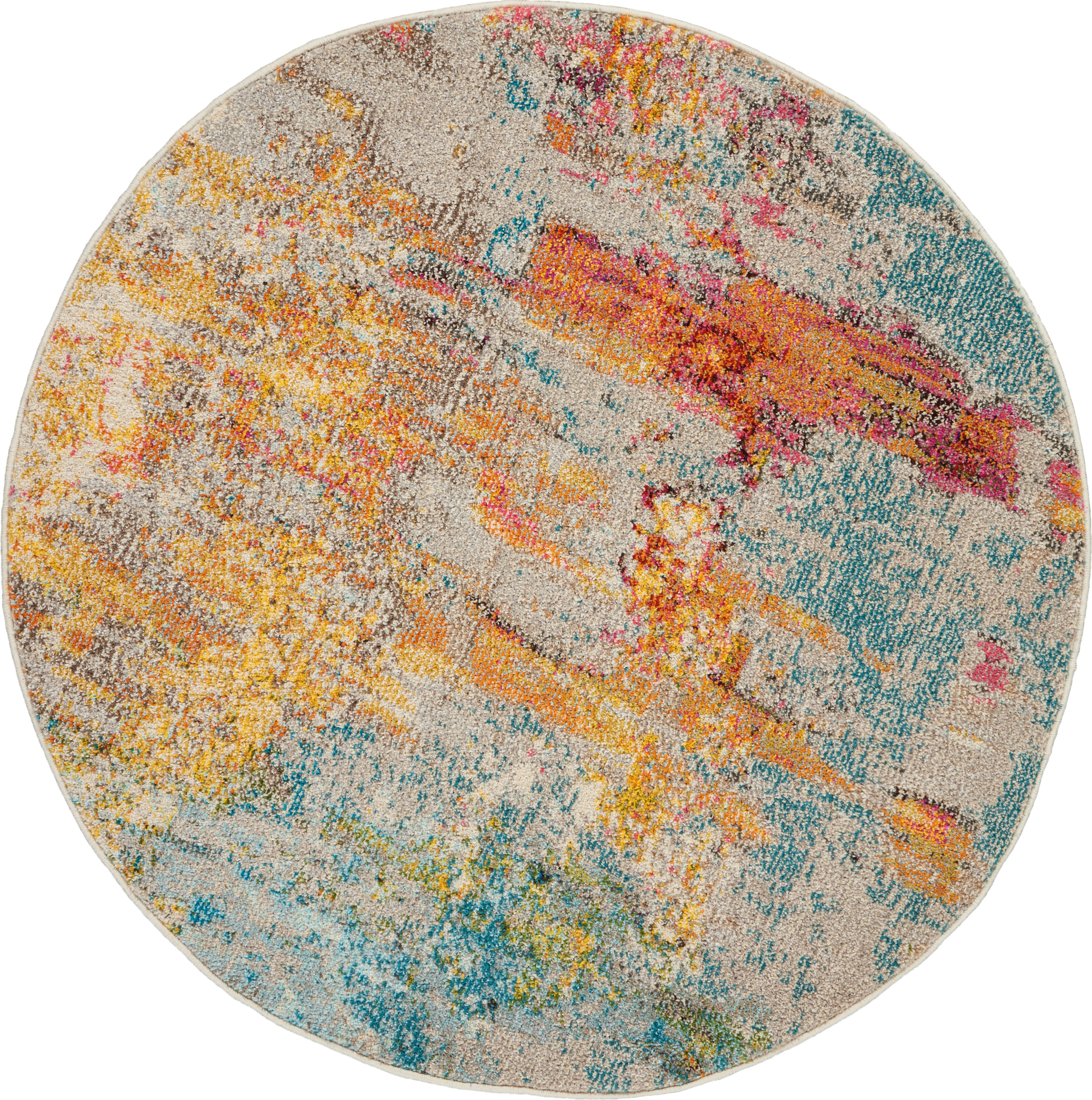 Nourison Nourison Celestial 4' x ROUND Sealife Modern Indoor Rug, Sealife, large