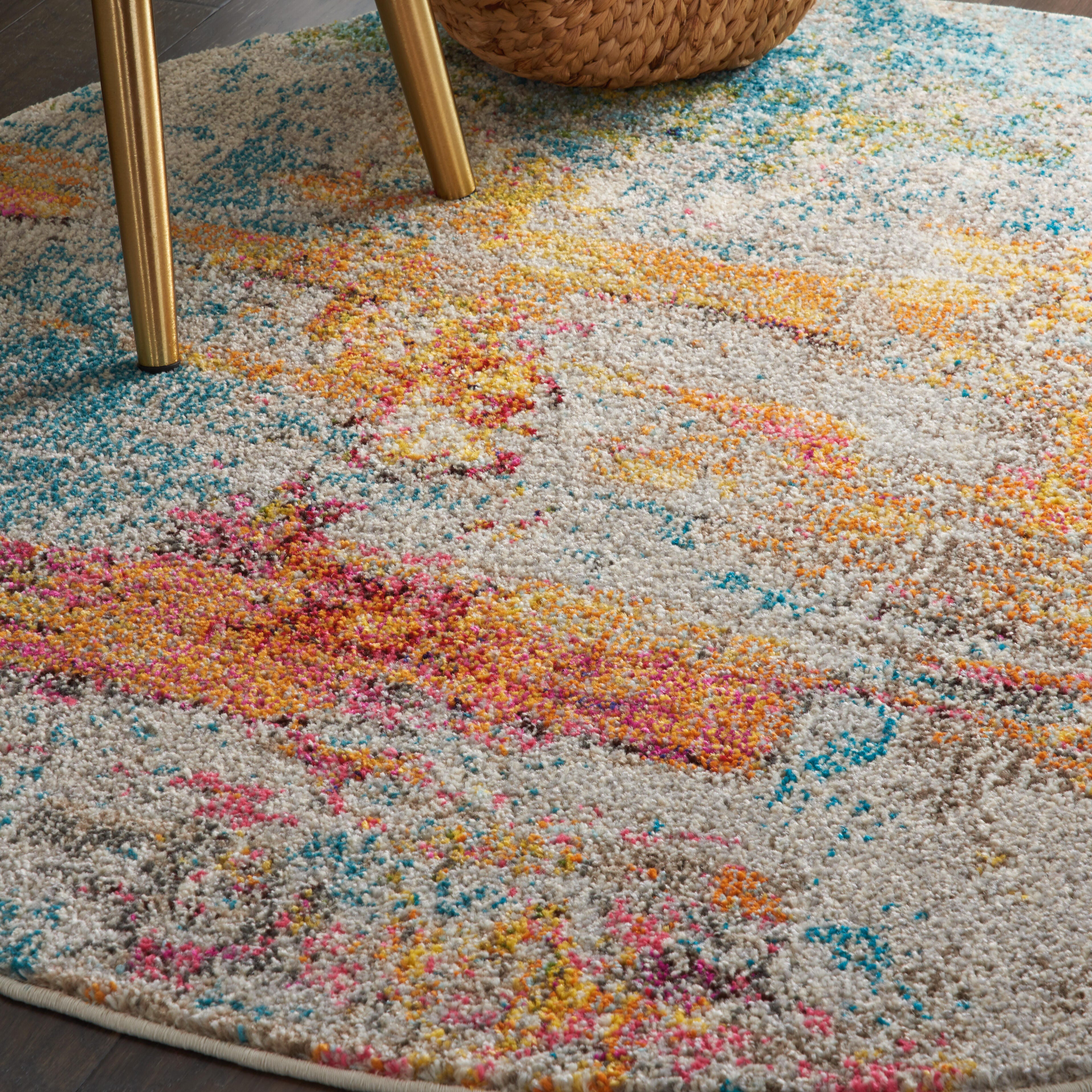 Nourison Nourison Celestial 4' x ROUND Sealife Modern Indoor Rug, Sealife, large
