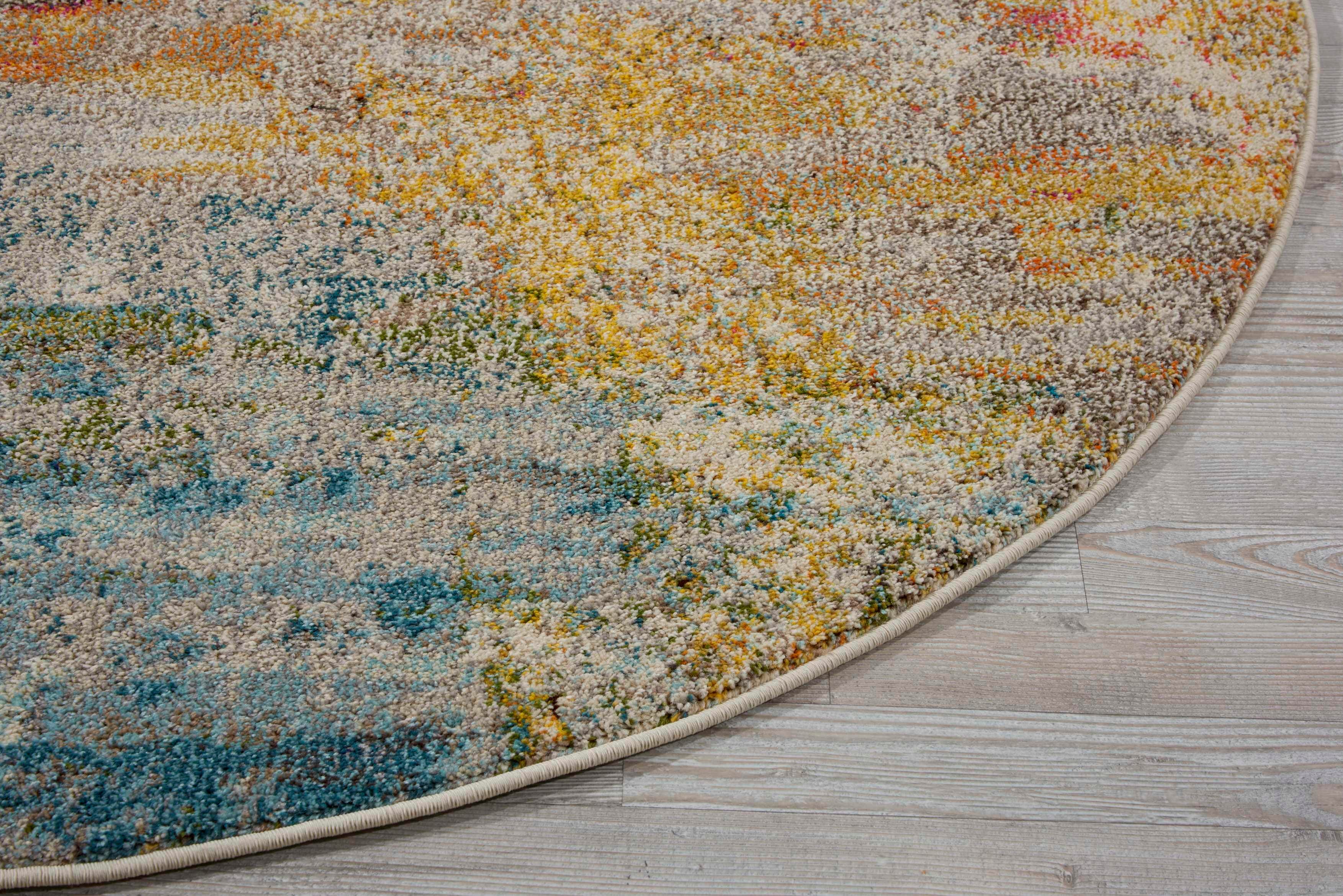 Nourison Nourison Celestial 5'3" x ROUND Sealife Modern Indoor Rug, Sealife, large
