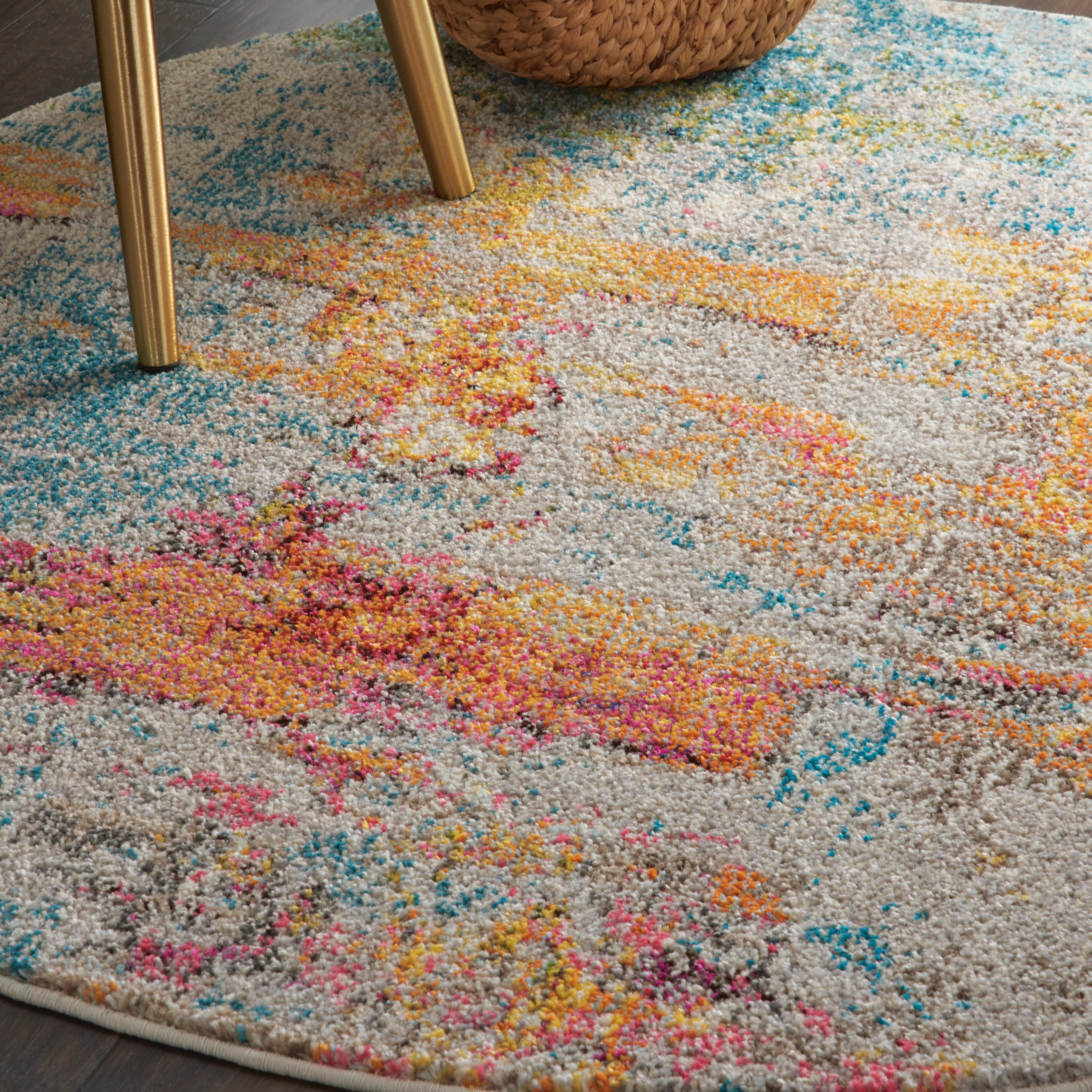 Nourison Nourison Celestial 5'3" x ROUND Sealife Modern Indoor Rug, Sealife, large