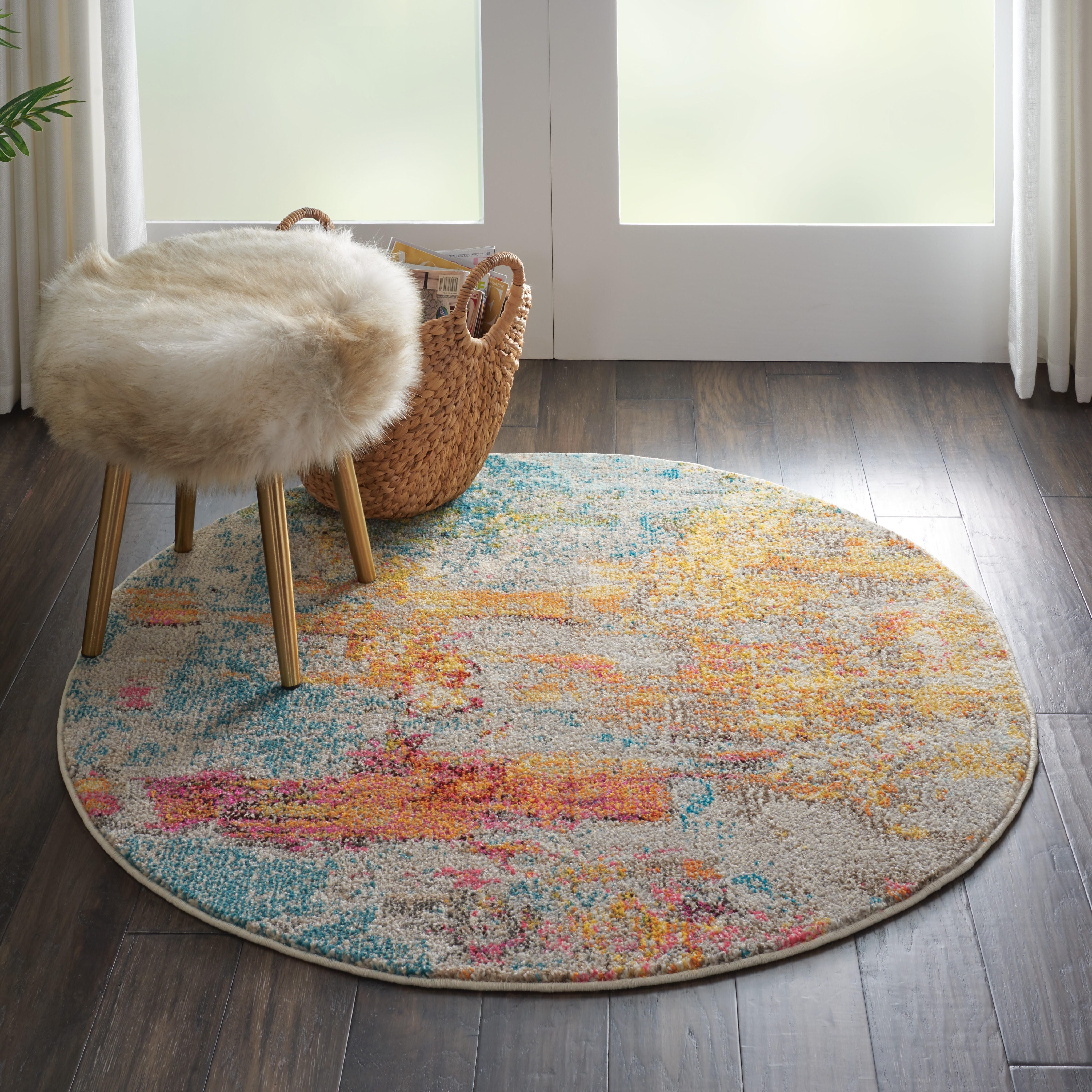 Nourison Nourison Celestial 7'10" x ROUND Sealife Modern Indoor Rug, Sealife, rollover