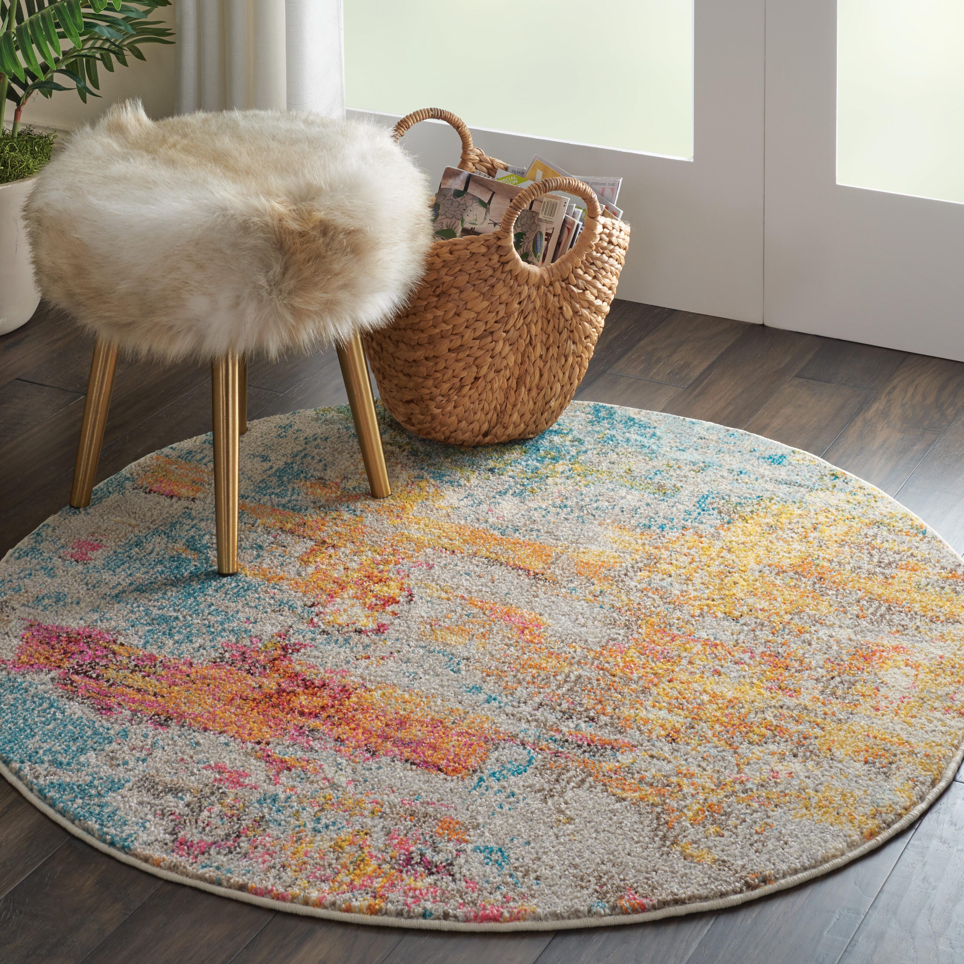 Nourison Nourison Celestial 7'10" x ROUND Sealife Modern Indoor Rug, Sealife, large