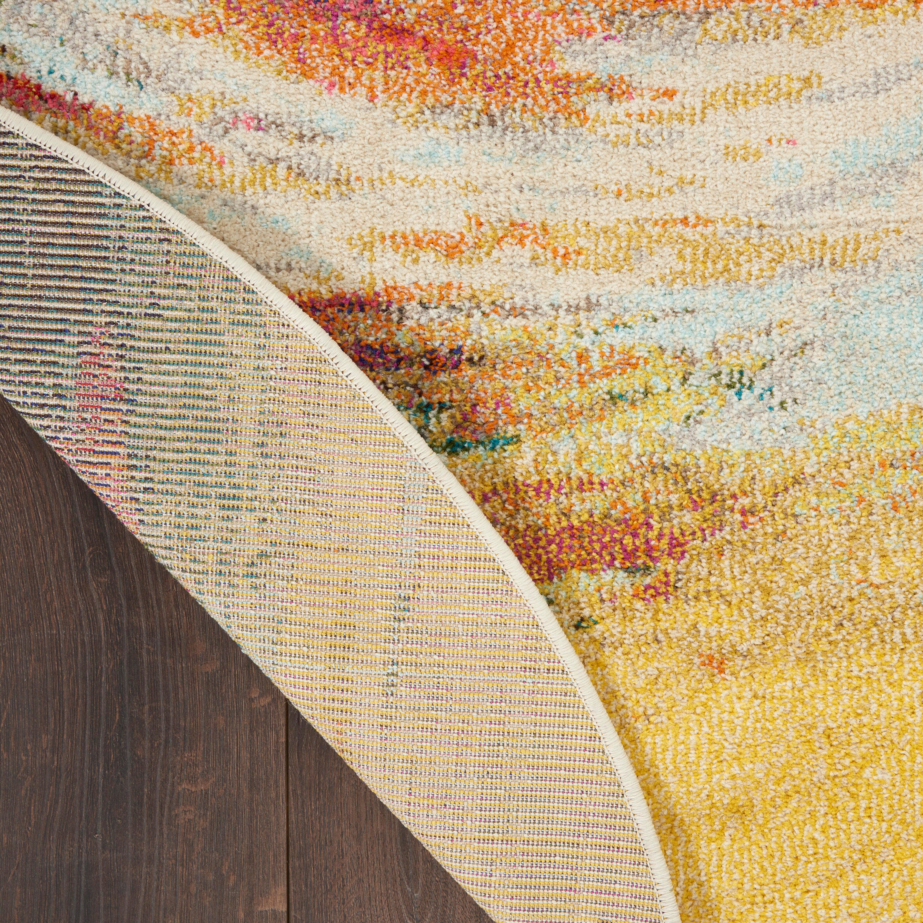 Nourison Nourison Celestial 5'3" x Round Wave Modern Indoor Rug, Wave, large