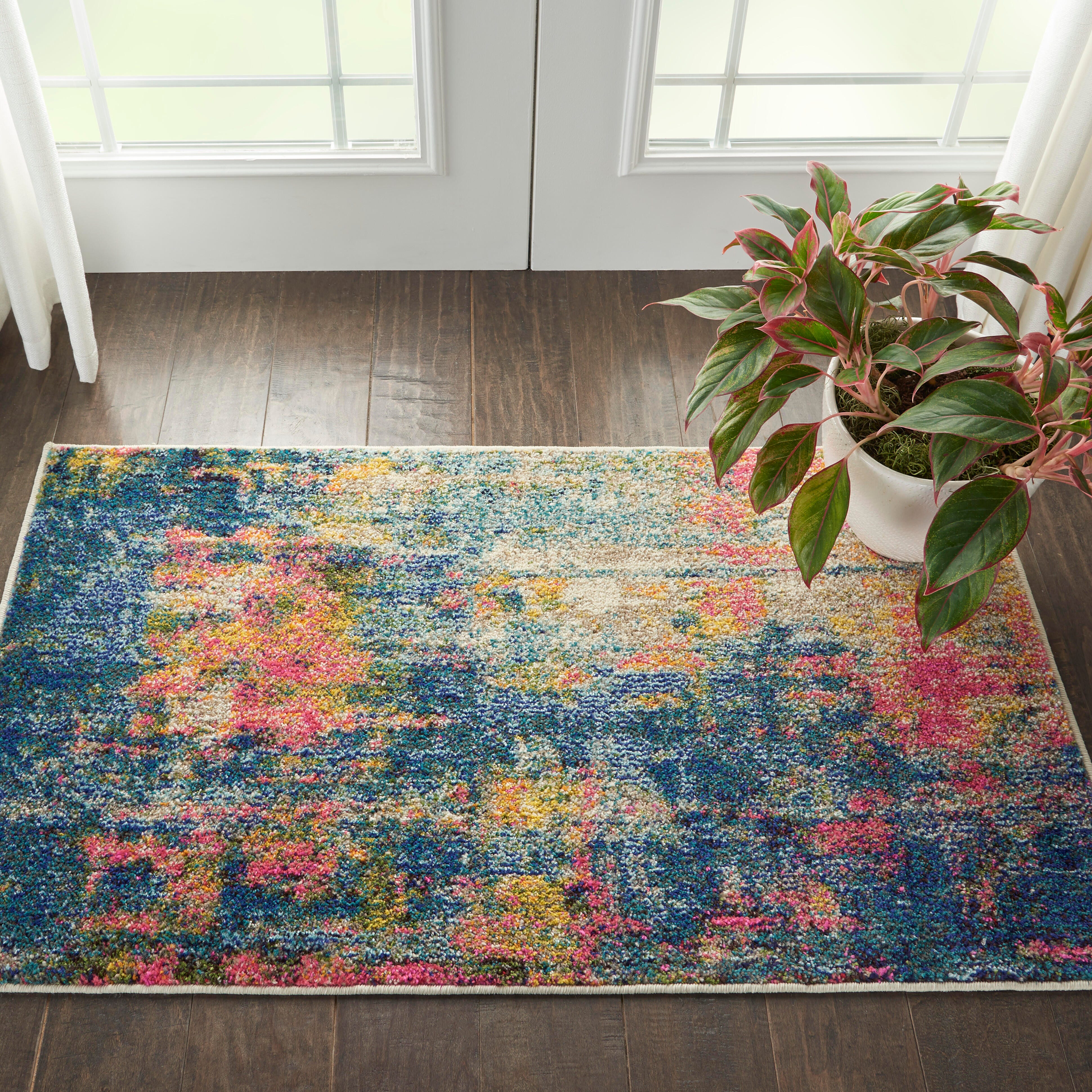 Nourison Nourison Celestial 2'2" x 3'9" Blue/Yellow Modern & Contemporary Indoor Rug, Blue/Yellow, rollover