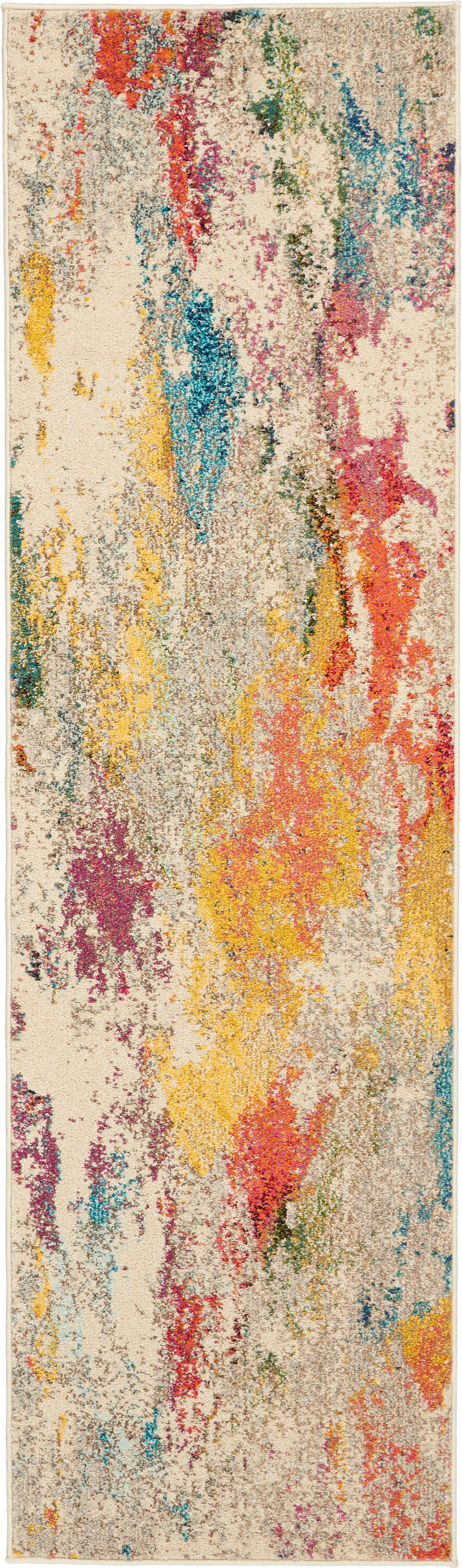 Nourison Nourison Celestial 2'2" x 7'6" Ivory/Multicolor Modern & Contemporary Indoor Rug, Ivory/Multi, large