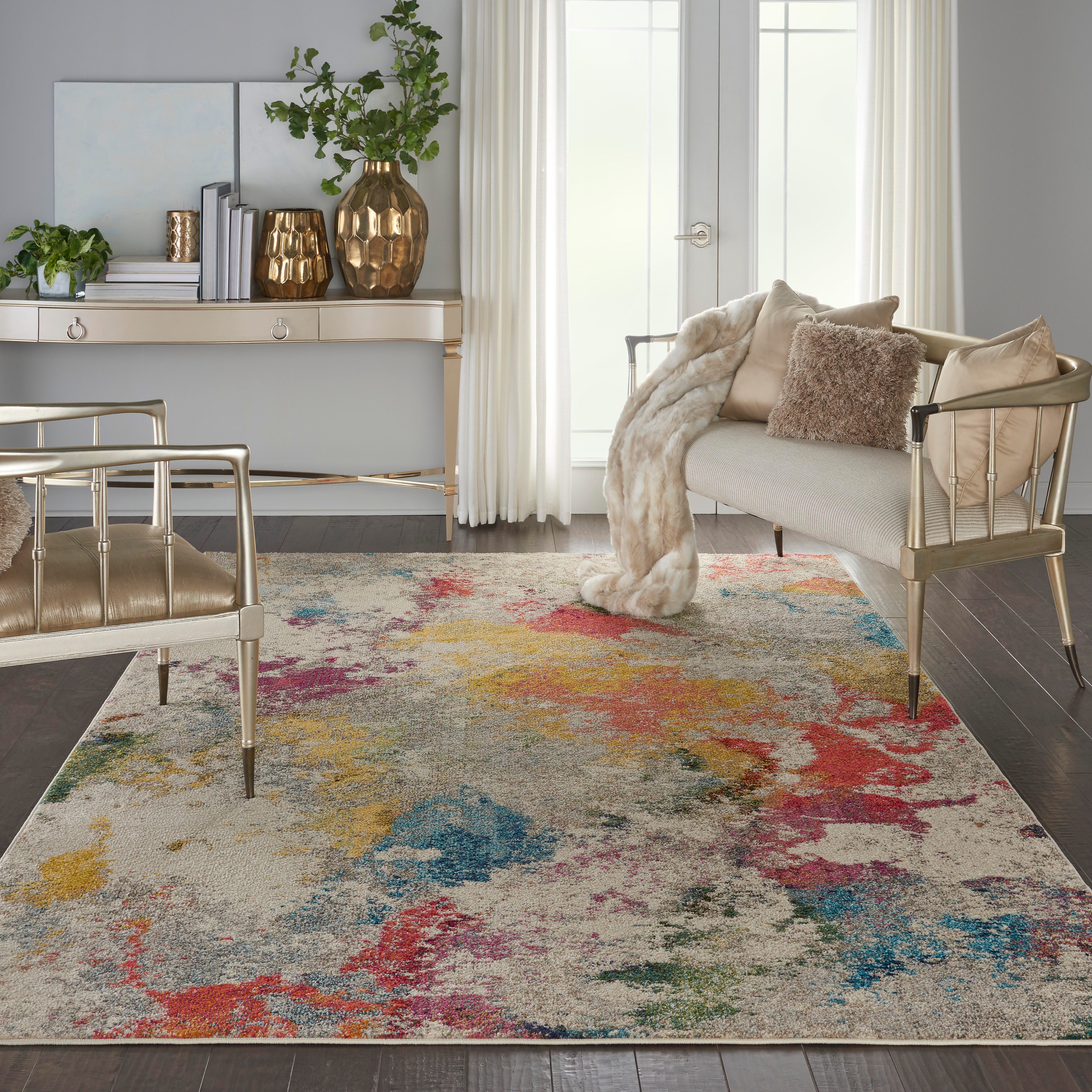 Nourison Nourison Celestial 6'7" x 9'7" Ivory/Multicolor Modern & Contemporary Indoor Rug, Ivory/Multi, rollover