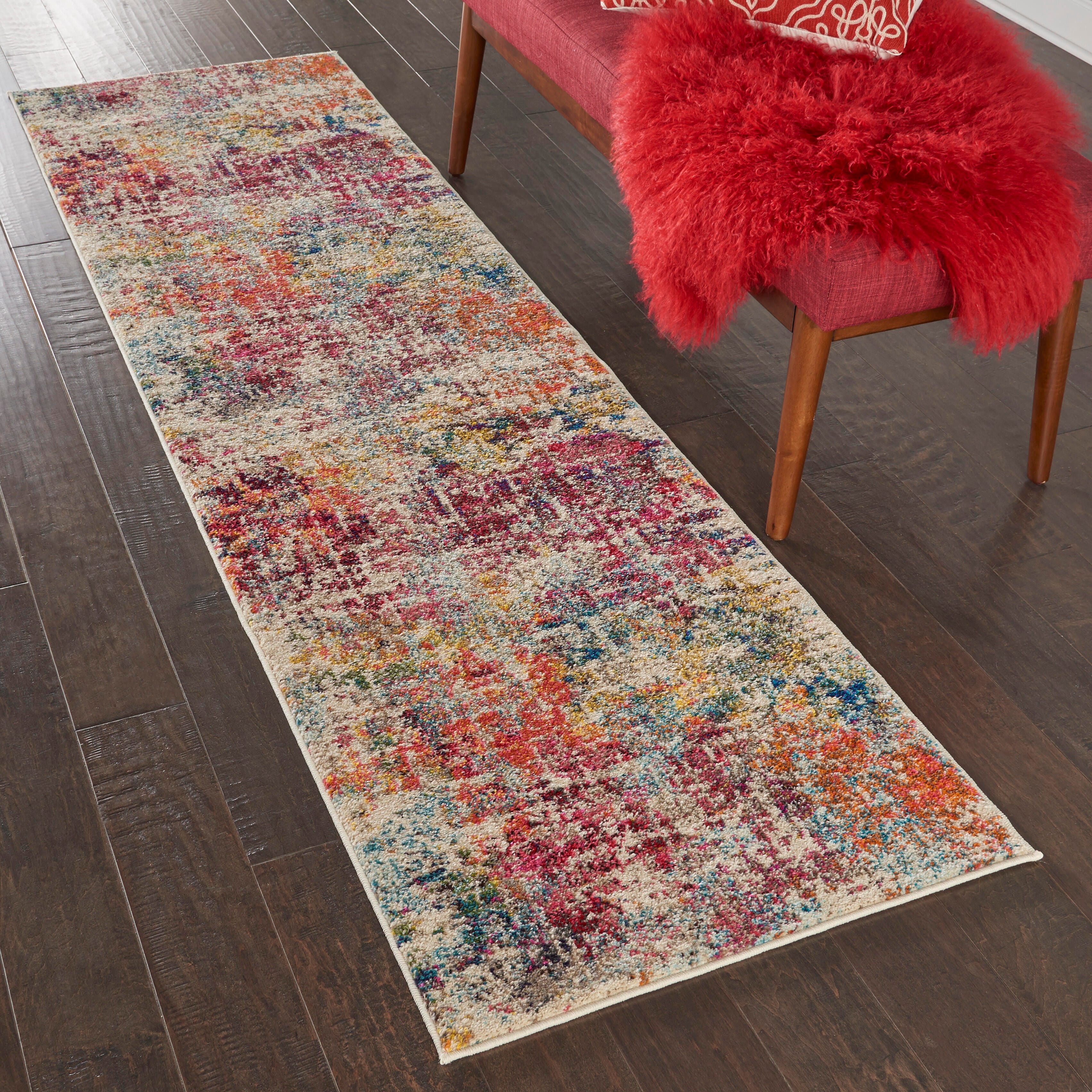 Nourison Nourison Celestial 2' x 6' Pink/Multicolor Modern & Contemporary Indoor Rug, Pink/Multi, rollover