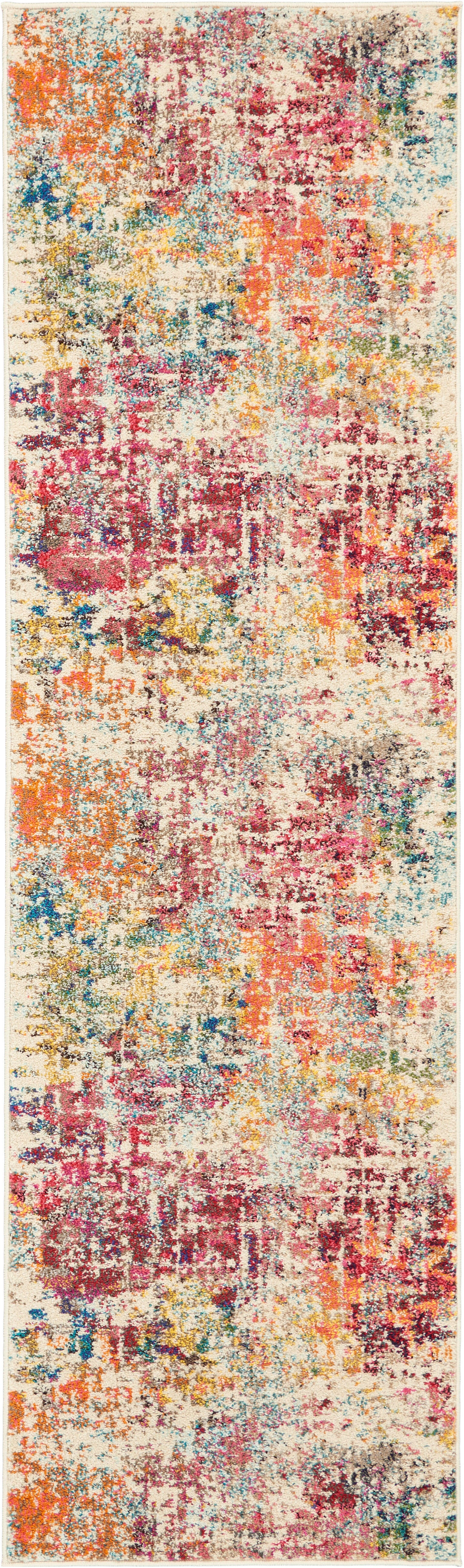 Nourison Nourison Celestial 2' x 6' Pink/Multicolor Modern & Contemporary Indoor Rug, Pink/Multi, large