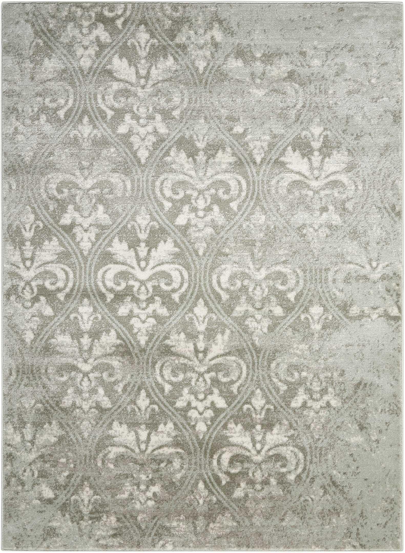 Nourison Home Nourison Euphoria 6'7" x 9'6" Grey Vintage Indoor Rug, Gray, large