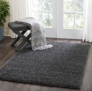 Nourison Home Nourison Malibu Shag 3'11" x 5'11" Dark Grey Shag Indoor Rug, Dark Gray, rollover