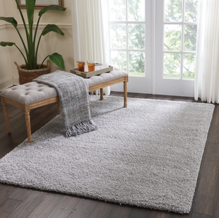 Nourison Home Nourison Malibu Shag 5'3" x 7'3" Silver Grey Shag Indoor Rug, Silver Gray, rollover
