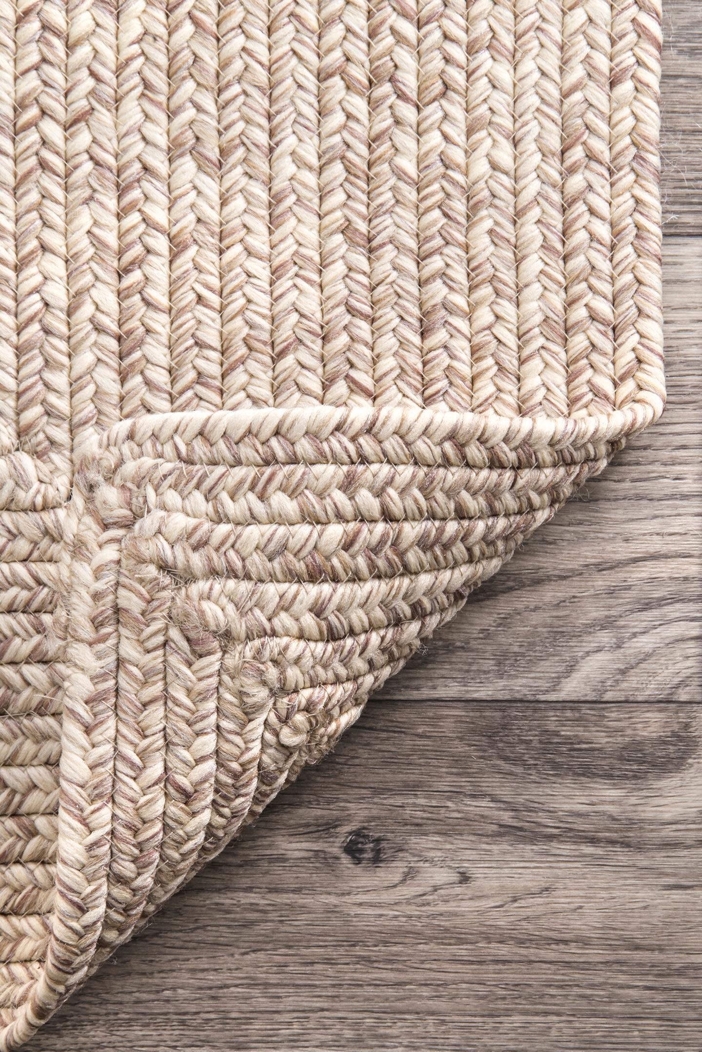 Nuloom Braided Lefebvre Indoor/Outdoor 2' 6" x 10' Runner Rug, Tan, large