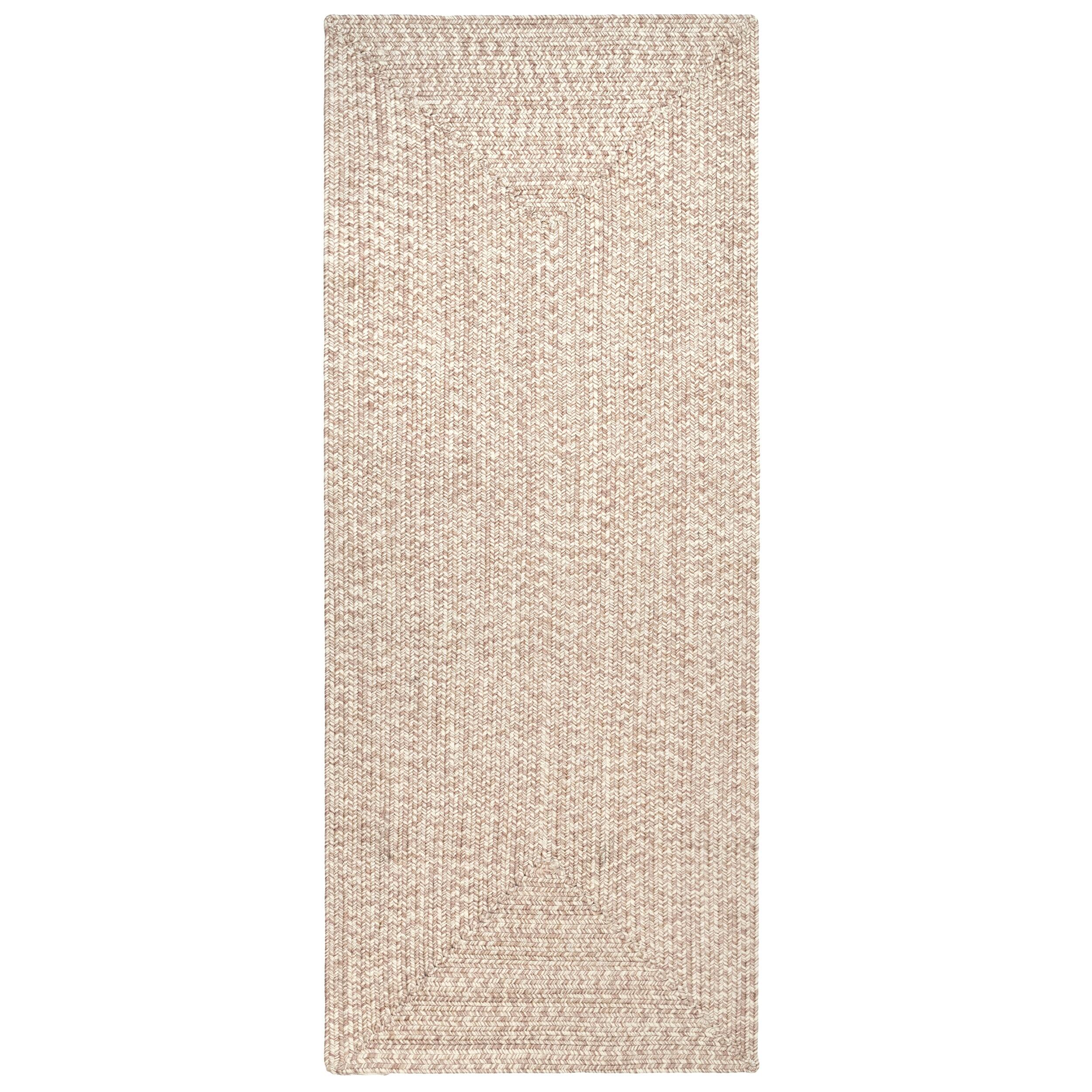 Nuloom Braided Lefebvre Indoor/Outdoor 2' 6" x 6' Runner Rug, Tan, large