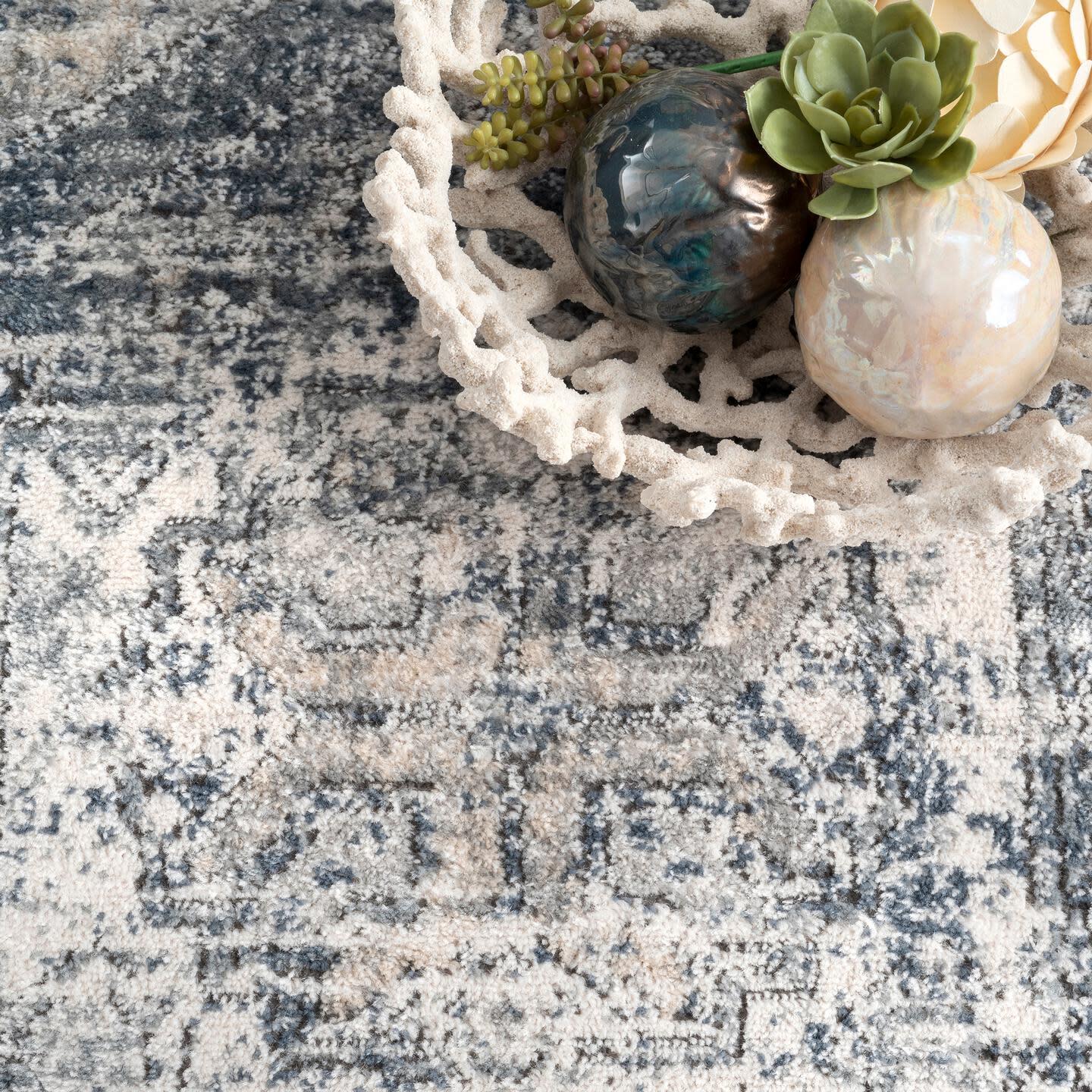 Nuloom Jayla Barbed Iris Medallion 7' 10" x 10' 10" Area Rug, Blue, large
