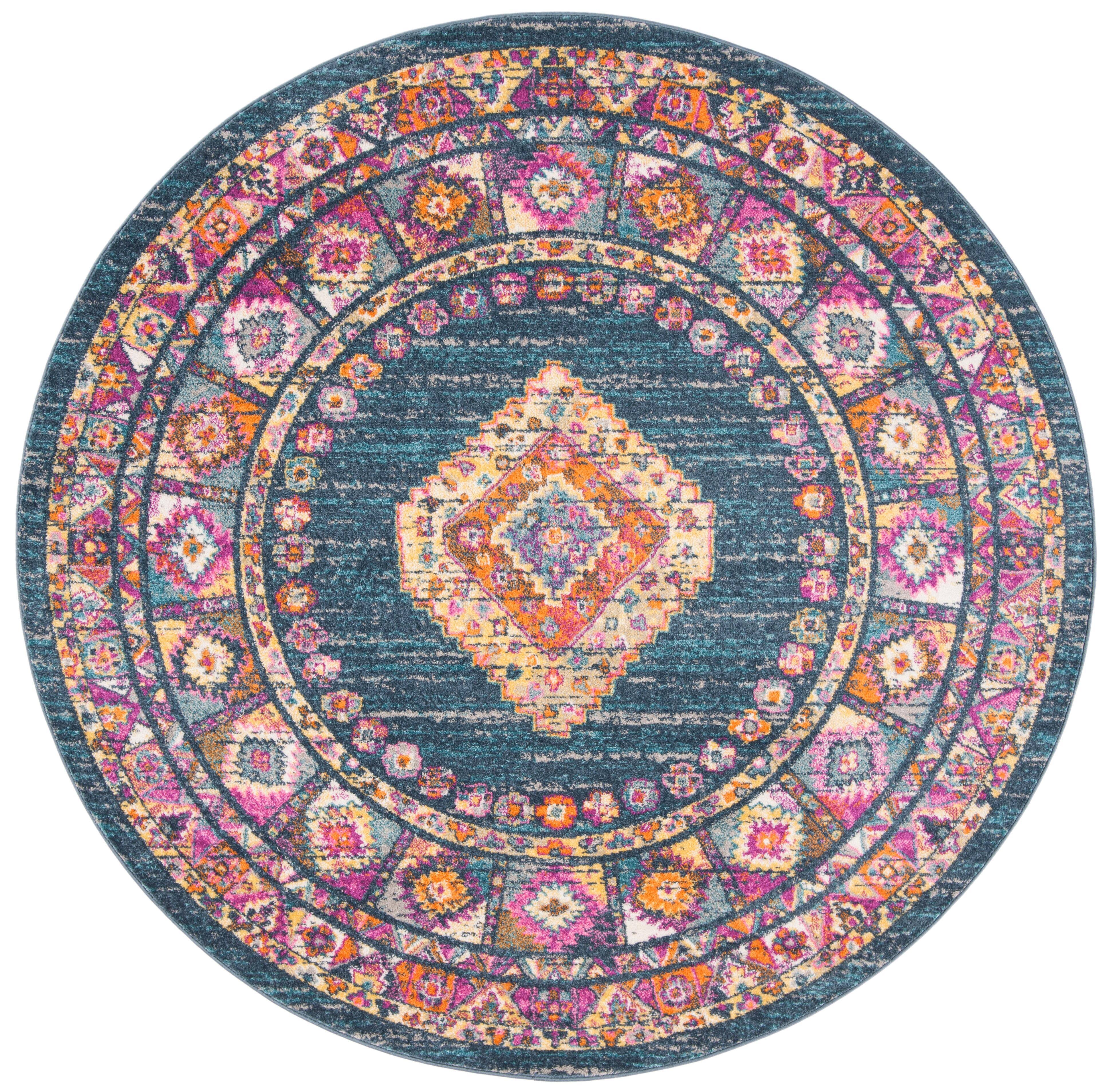 Safavieh Madison 6'-7 x 6'-7 Round Area Rug, Blue, large