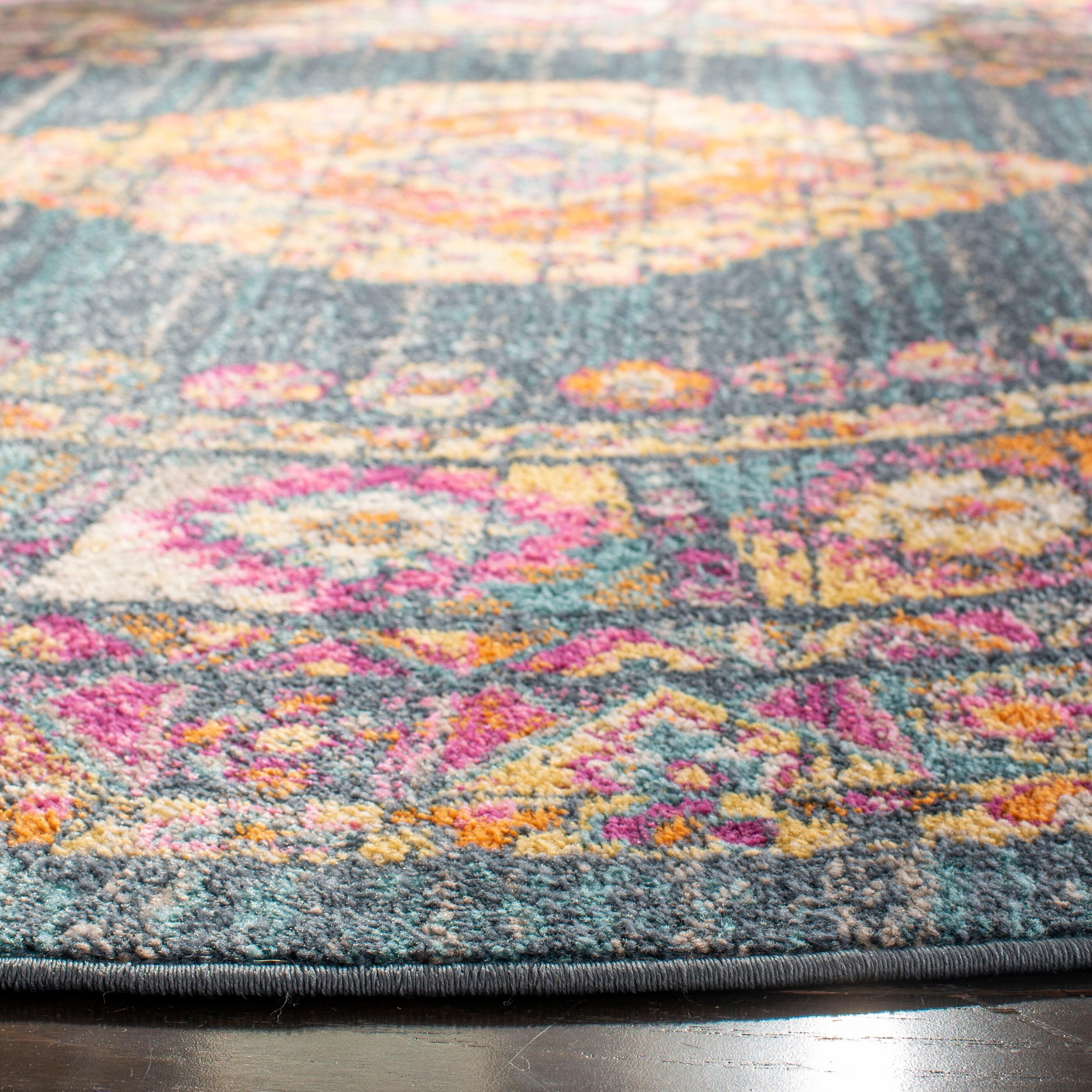 Safavieh Madison Madison 6'-7 x 6'-7 Round Area Rug, Blue, large
