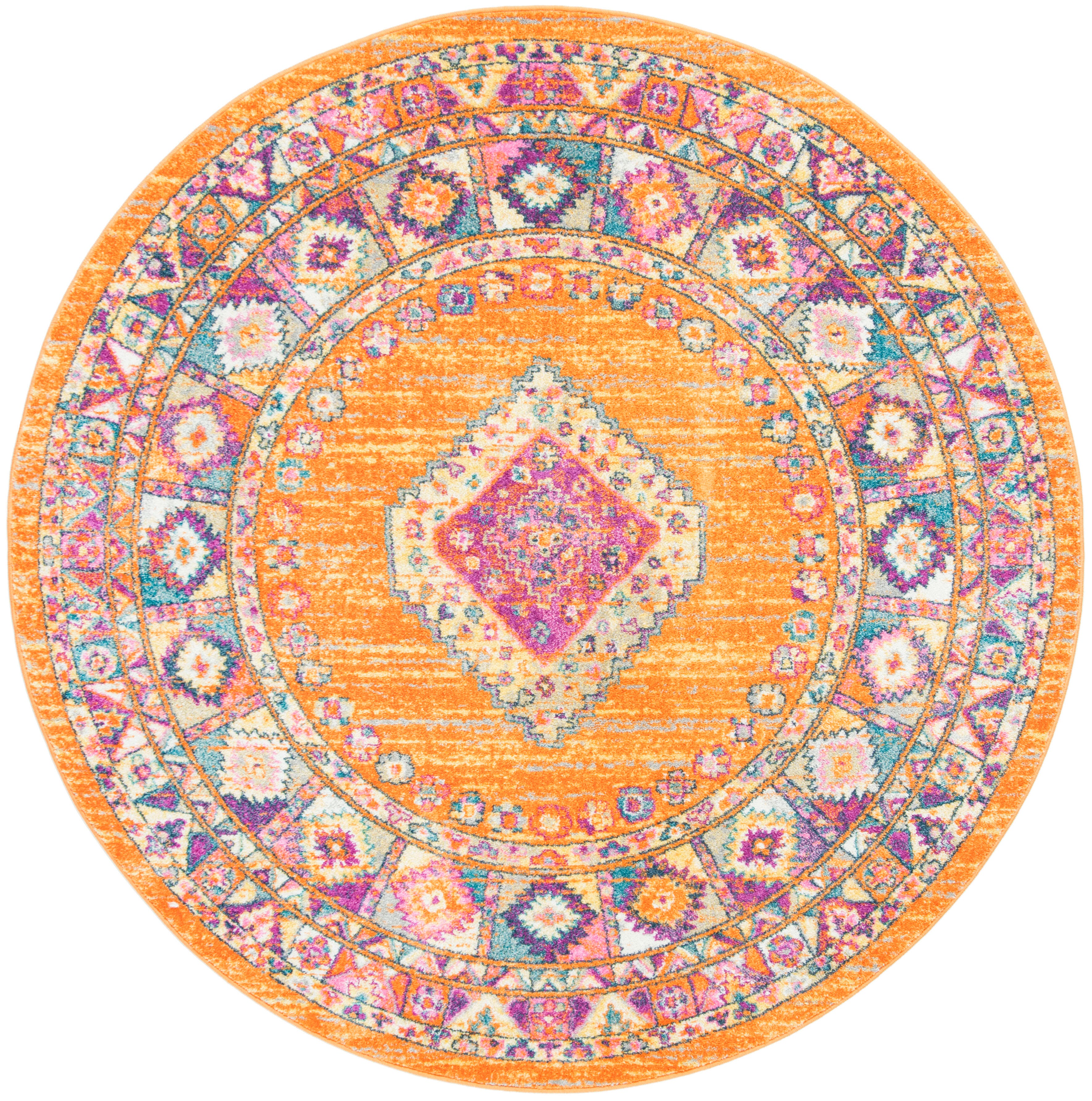 Safavieh Madison 6'-7 x 6'-7 Round Area Rug, Orange, large