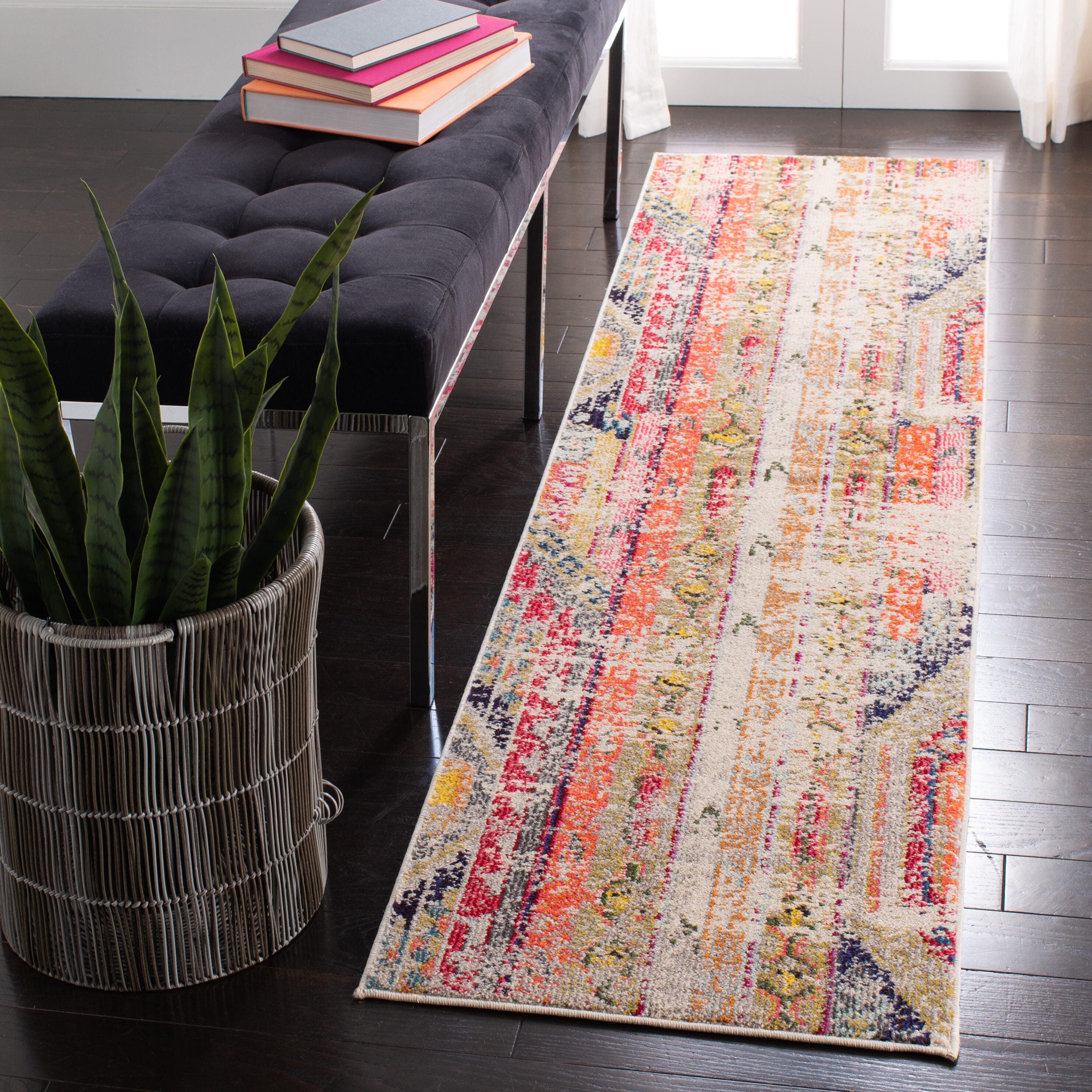 Safavieh Madison 2'-2 x 8' Runner, Gray/Orange, rollover