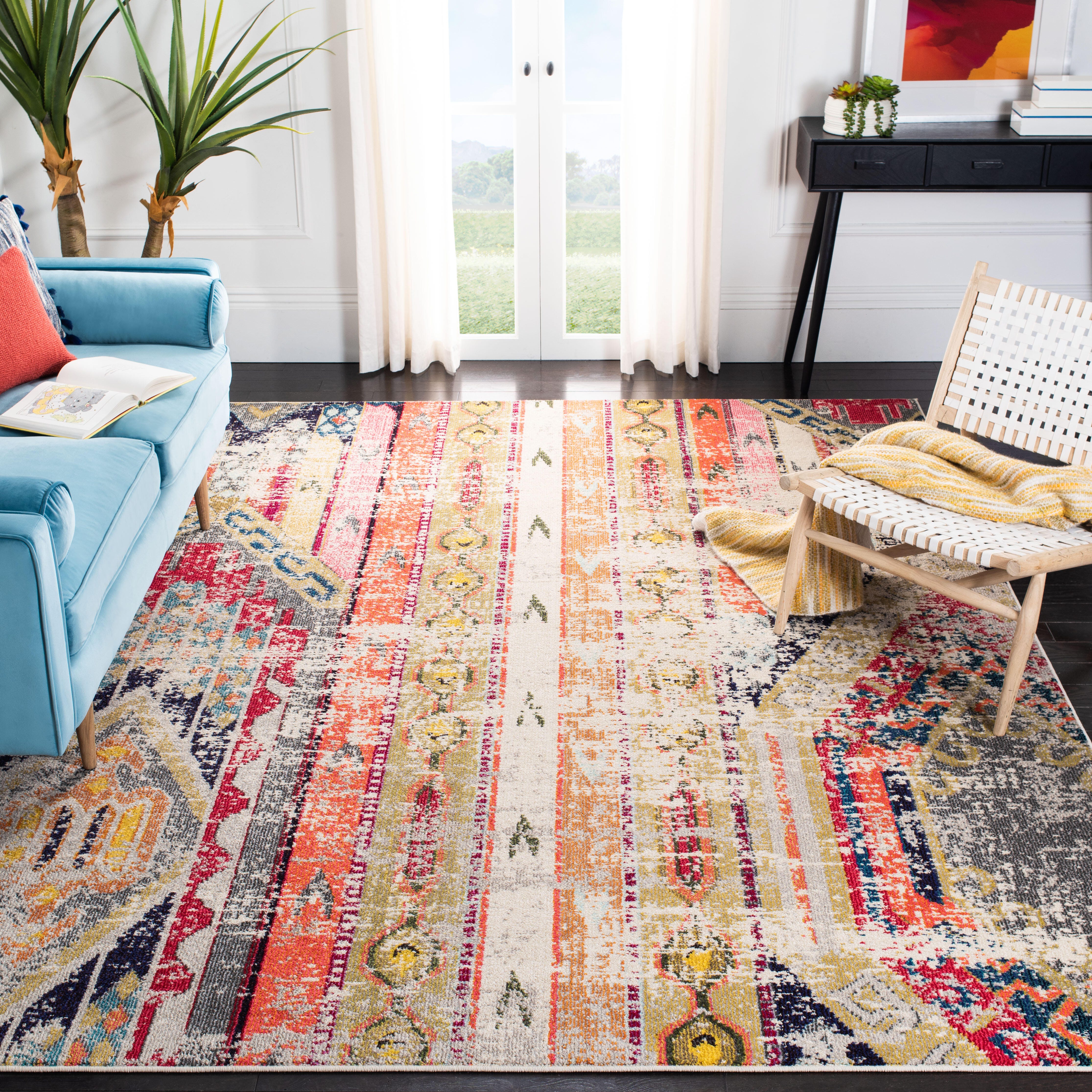 Safavieh Madison 8' x 10' Area Rug, Gray/Orange, rollover