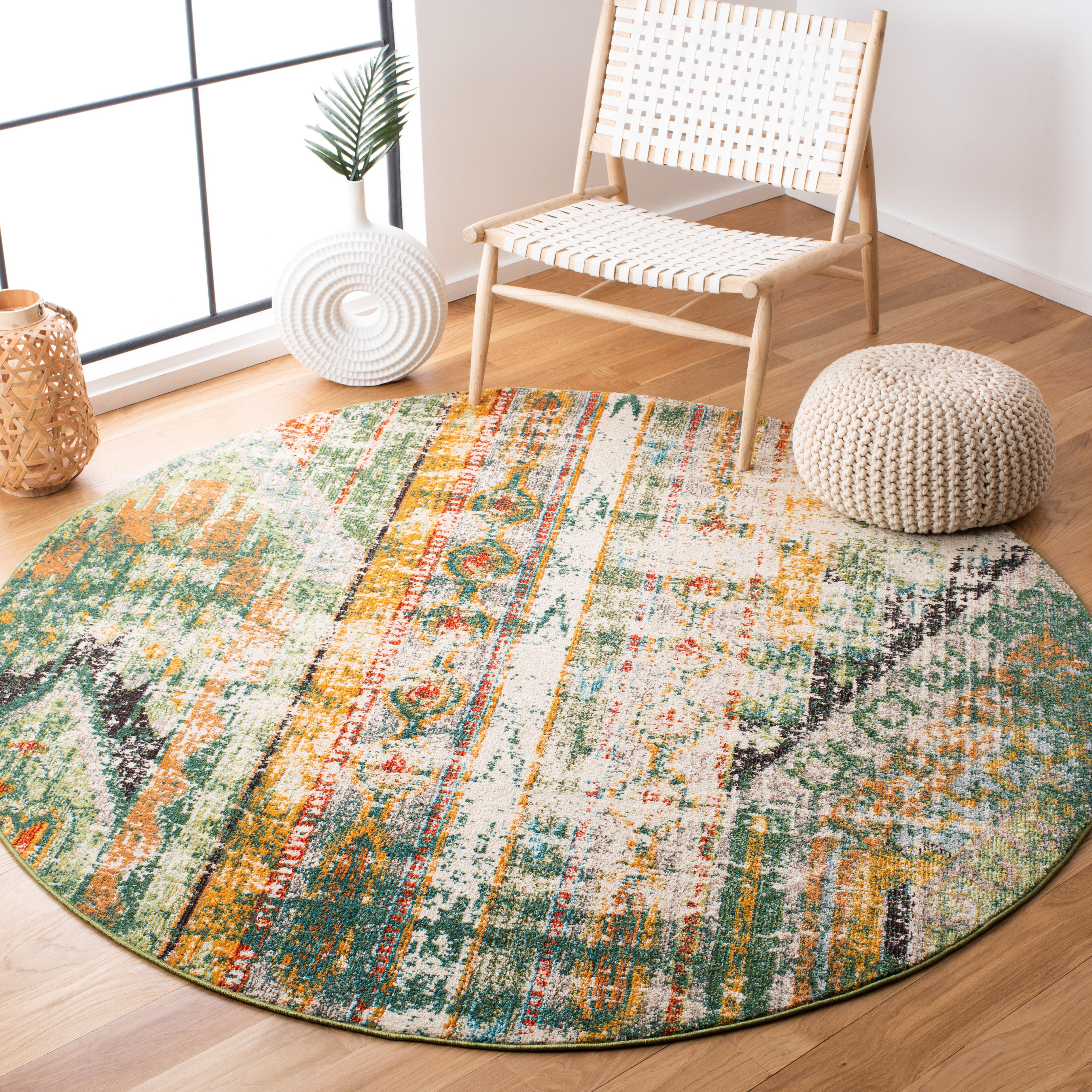 Safavieh Madison 6'-7 x 6'-7 Round Area Rug, Green, rollover