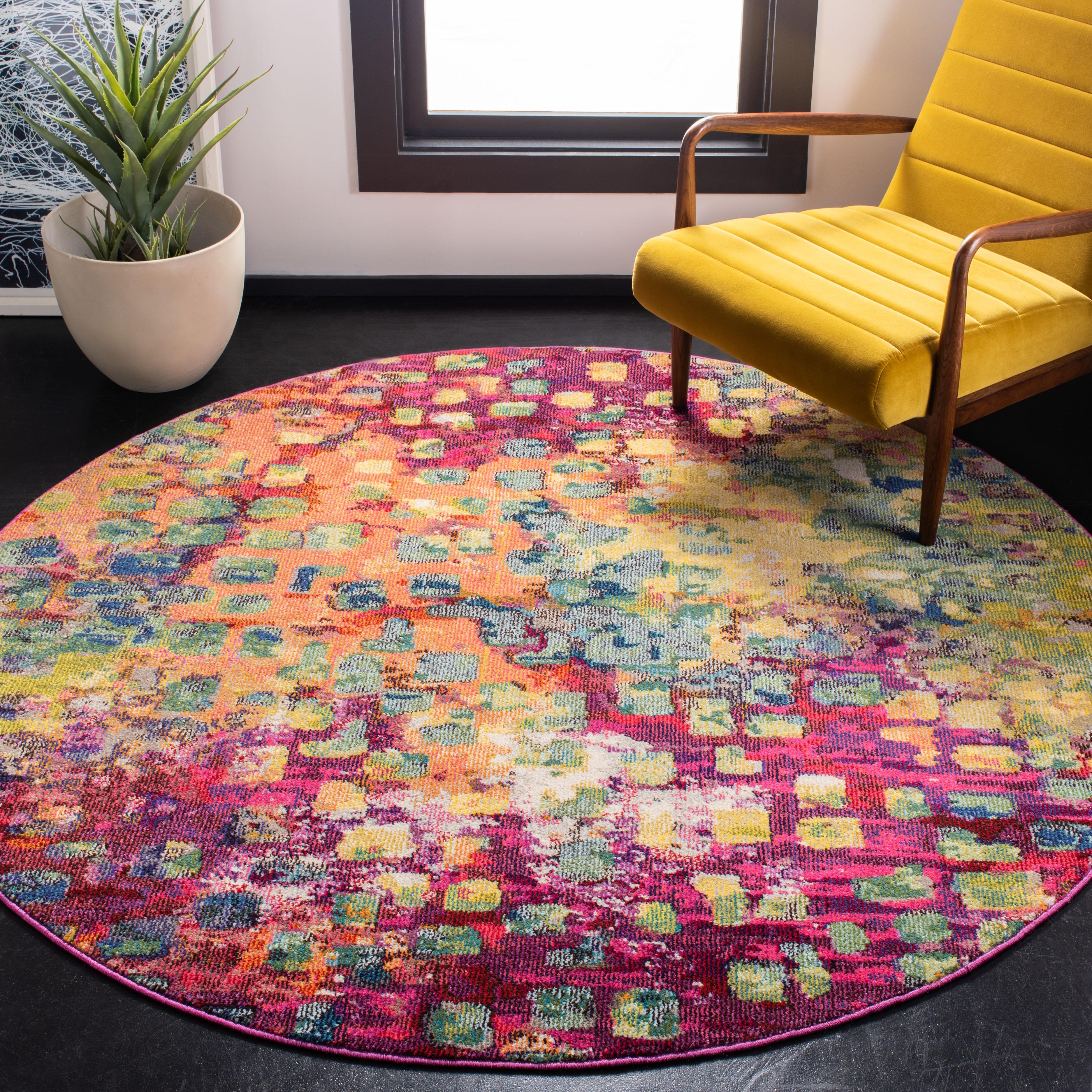 Safavieh Madison 5' x 5' Round Area Rug, Pink, rollover