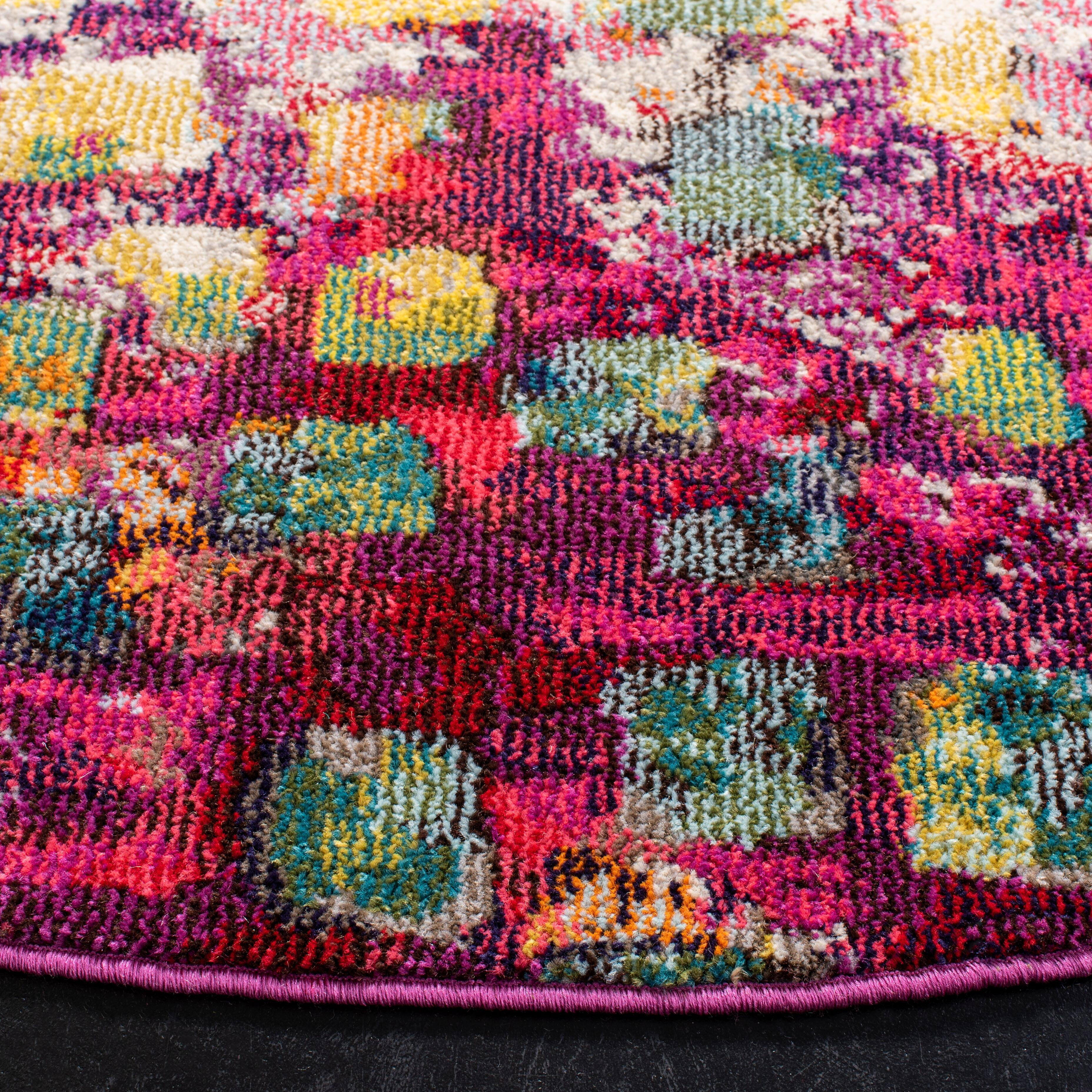 Safavieh Madison Madison 5' x 5' Round Area Rug, Pink, large