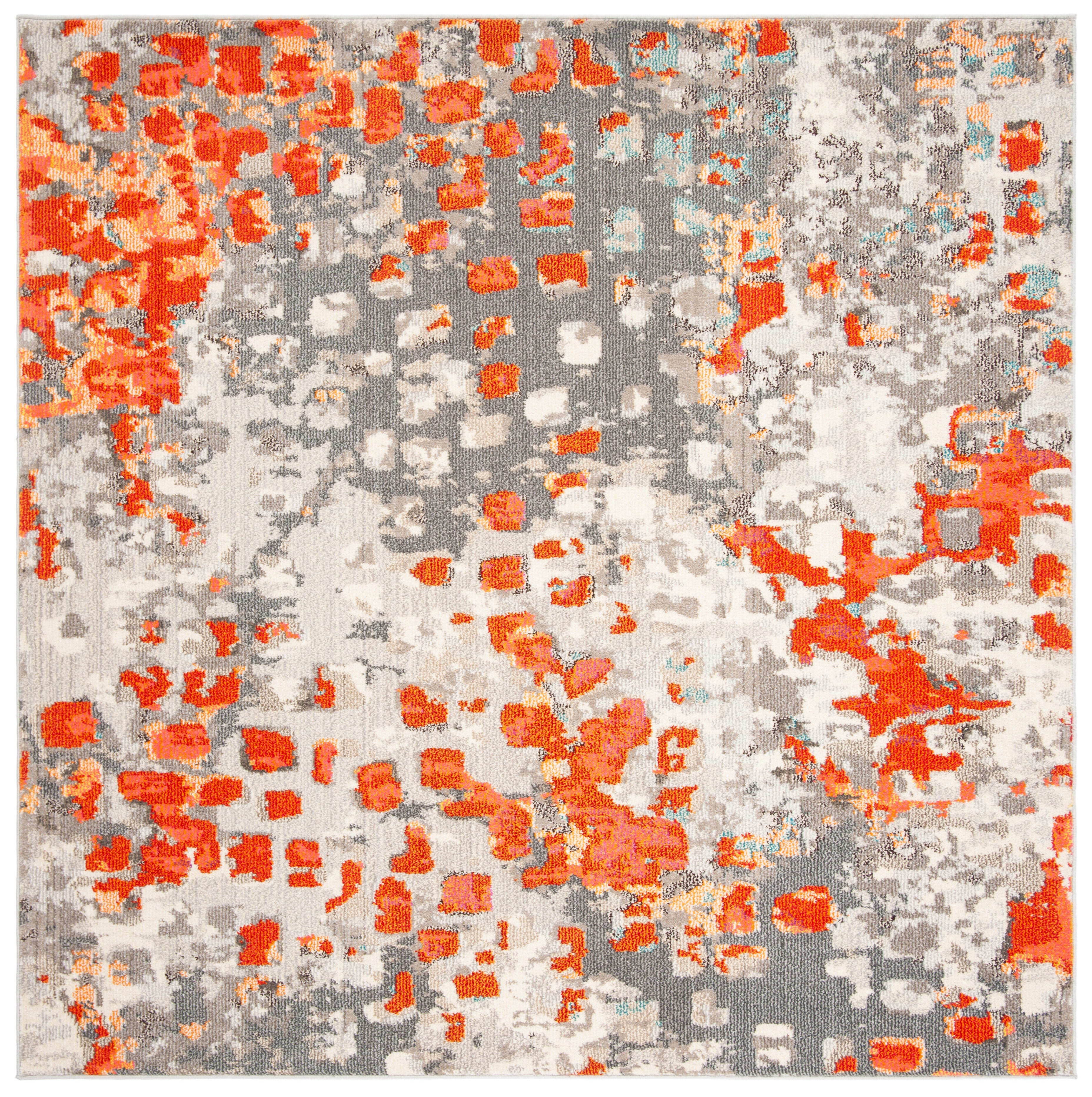Safavieh Madison 4' x 4' Square Area Rug, Gray/Orange, large