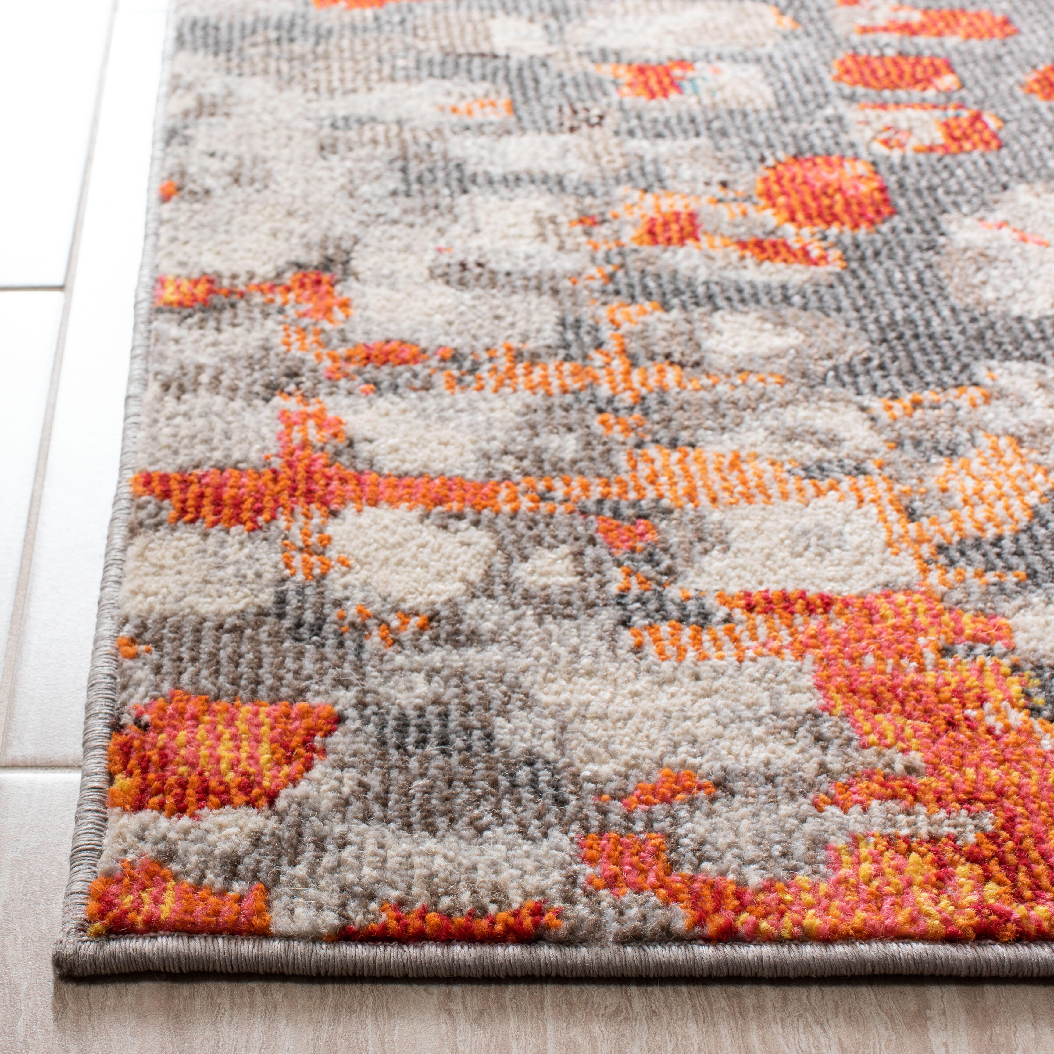 Safavieh Madison Madison 4' x 4' Square Area Rug, Gray/Orange, large