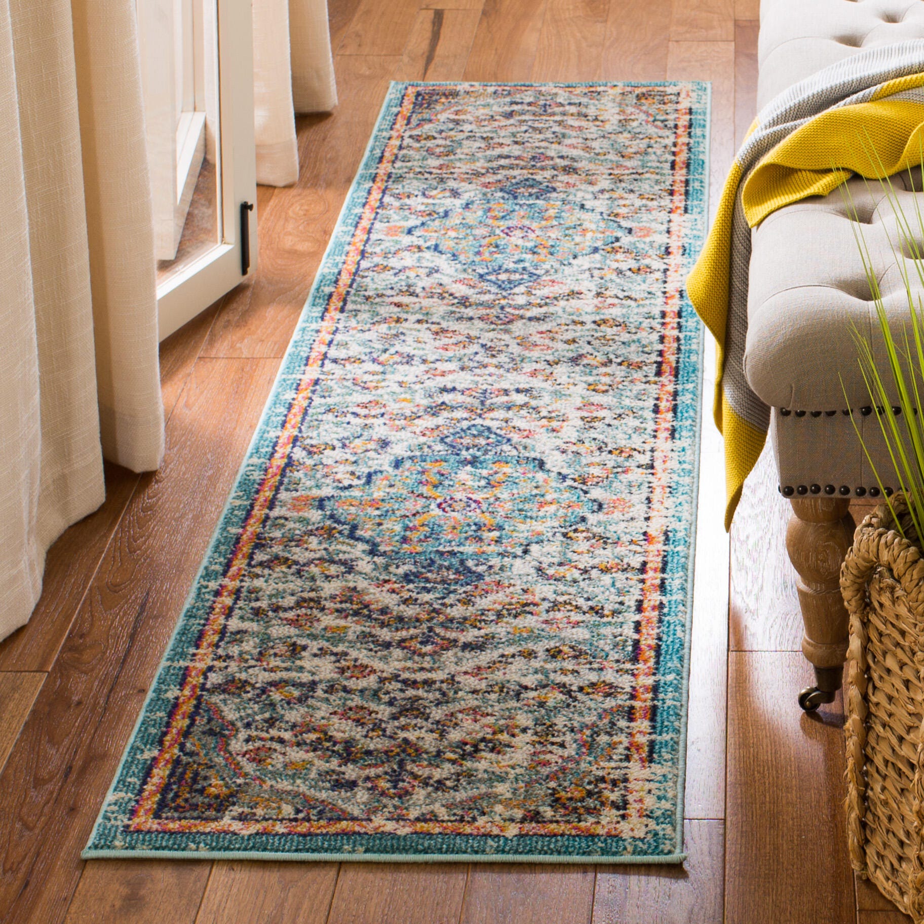 Safavieh Madison 2' x 8' Runner, Gray/Light Blue, large