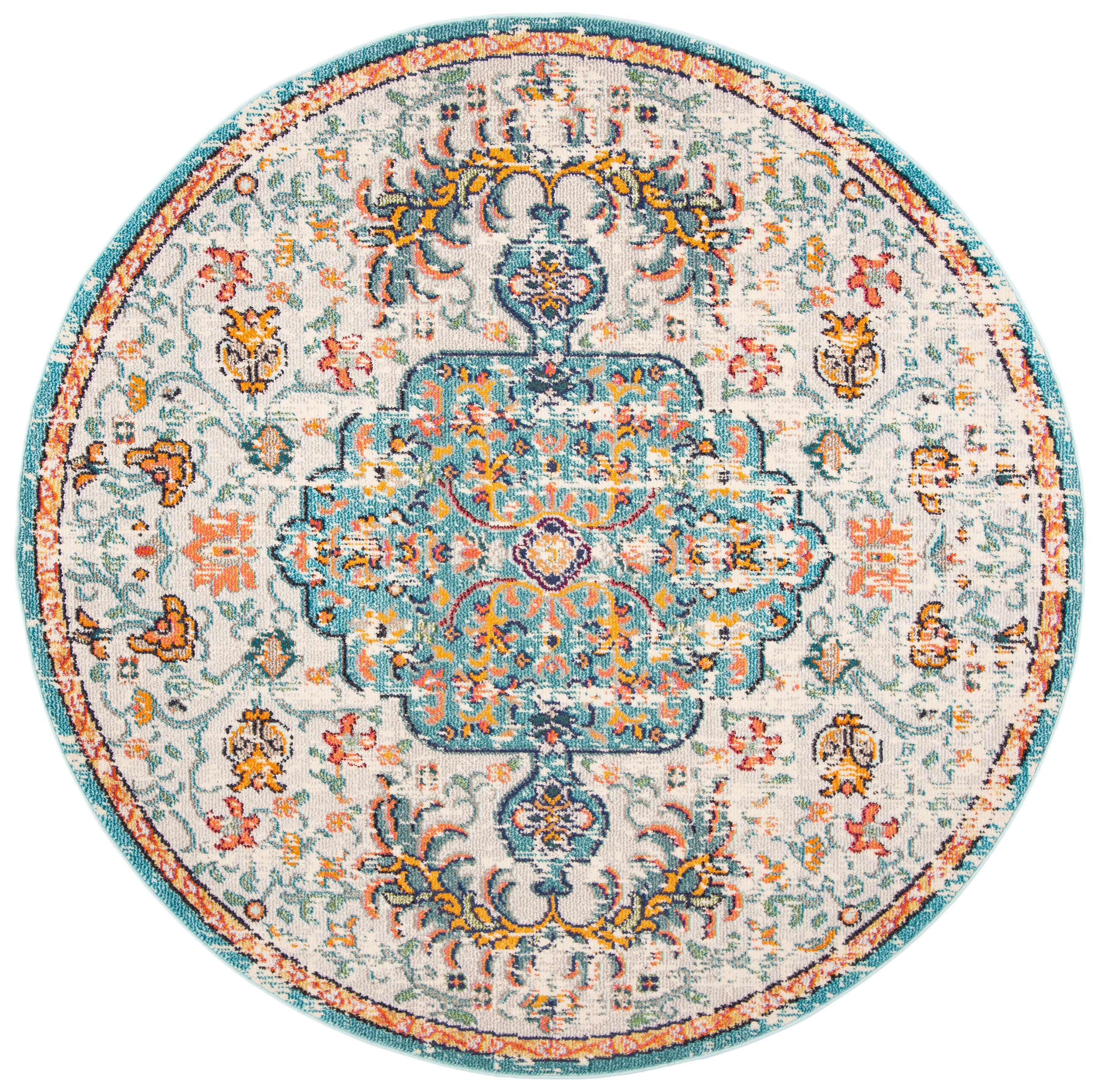 Safavieh Madison 6'-7 x 6'-7 Round Area Rug, Gray/Light Blue, large