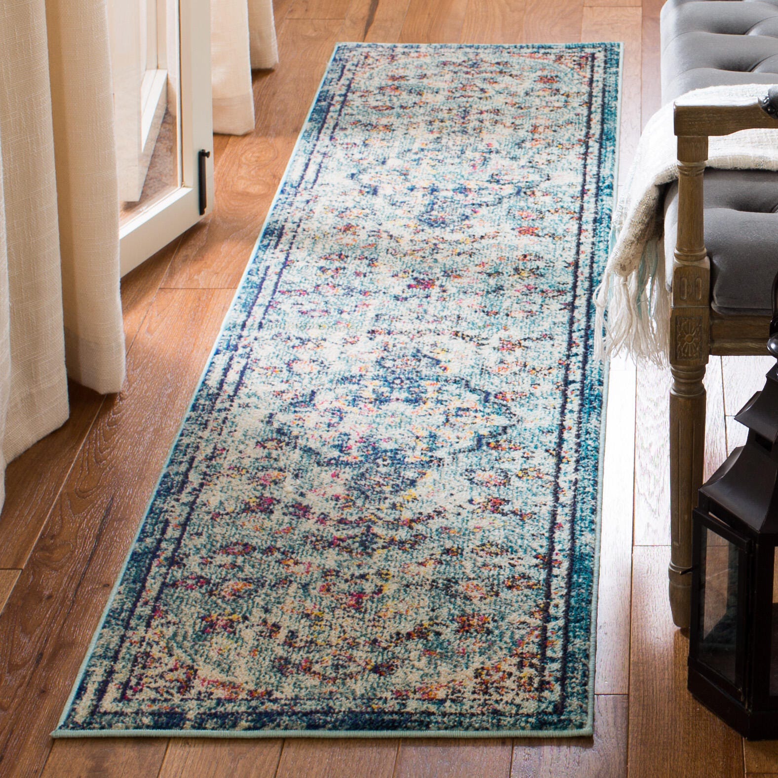 Safavieh Madison 2' x 8' Runner, Navy/Light Blue, rollover