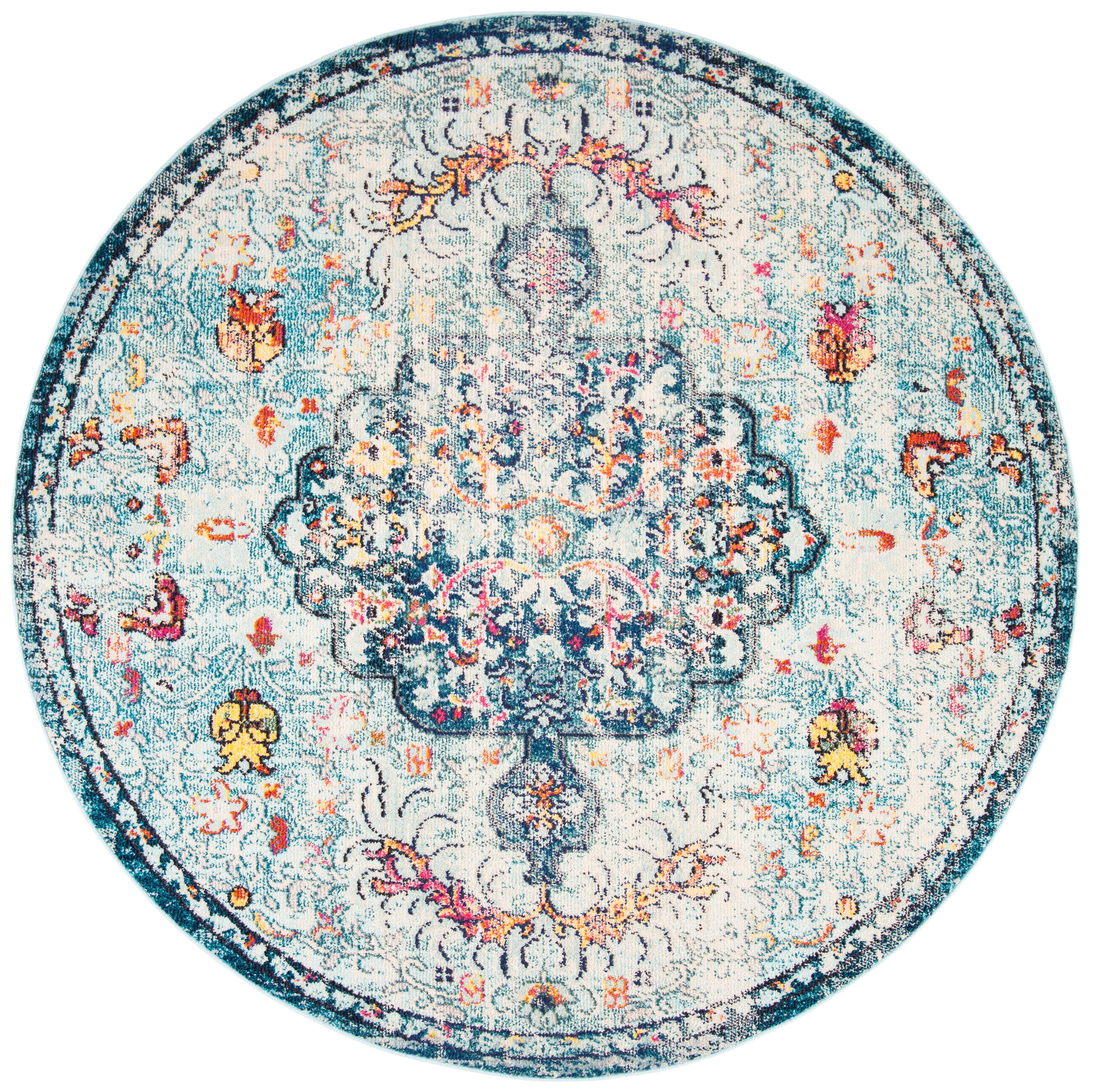 Safavieh Madison 6'-7 x 6'-7 Round Area Rug, Navy/Light Blue, large