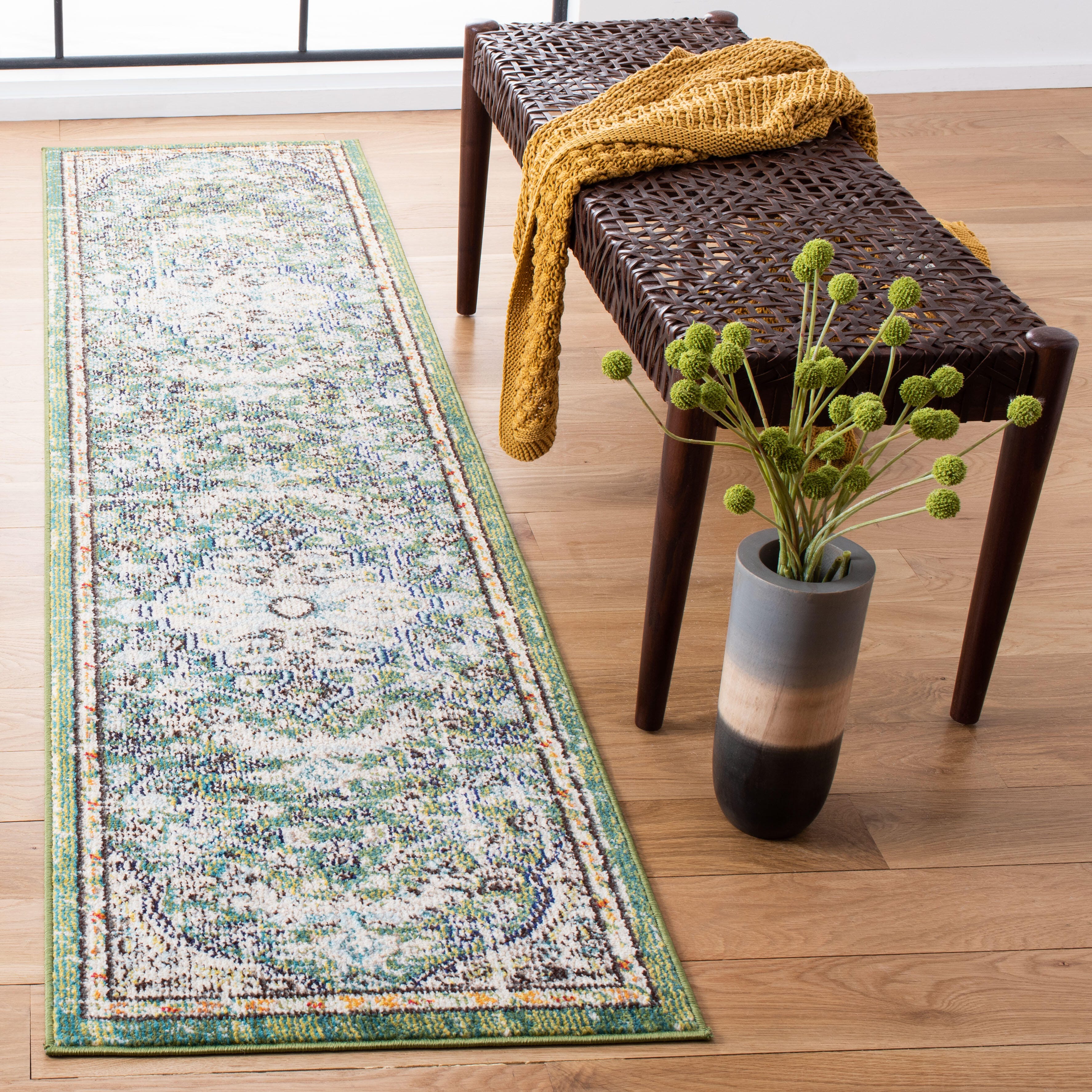 Safavieh Madison 2' x 8' Runner, Green/Turquoise, large
