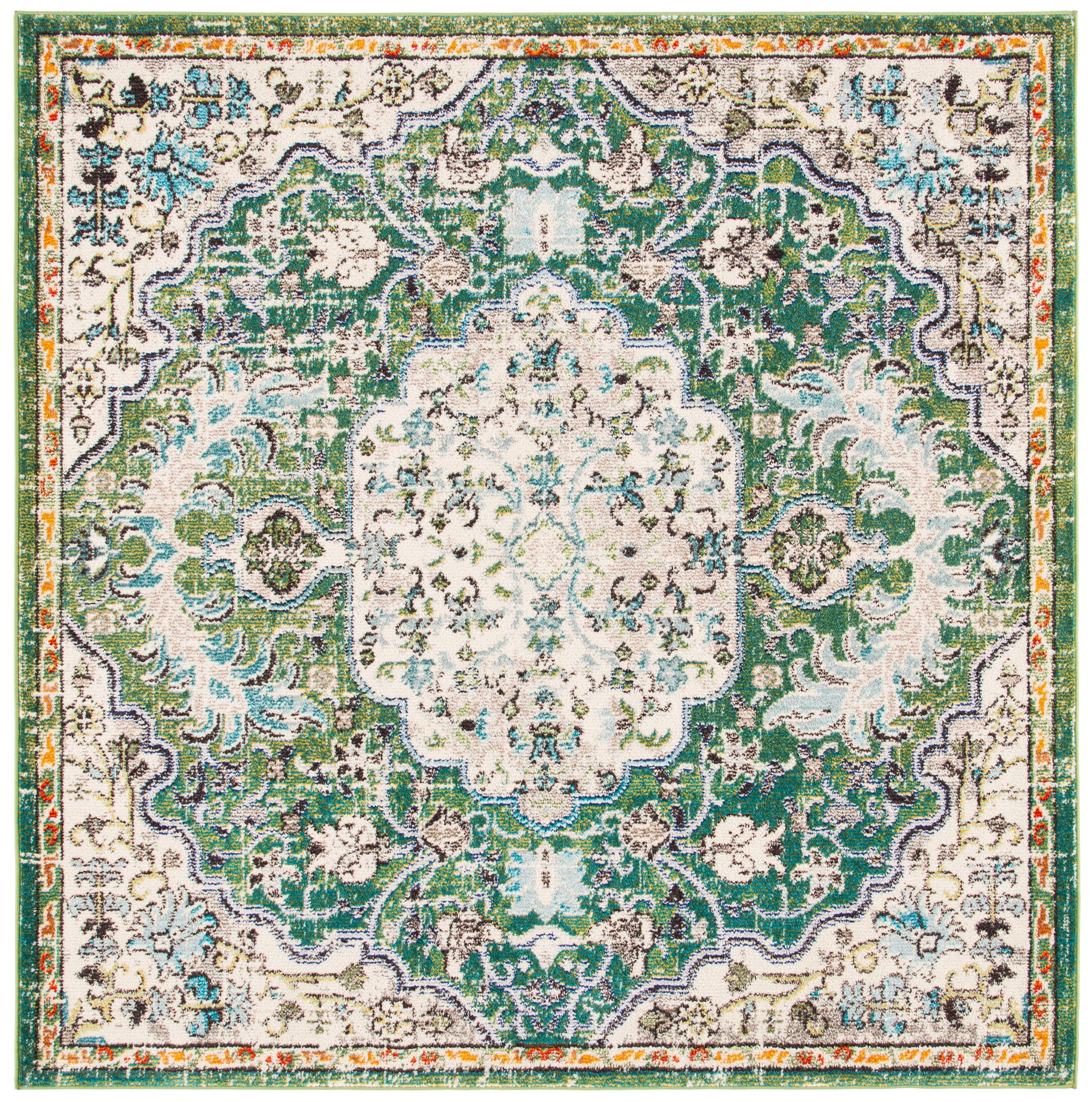 Safavieh Madison 5' x 5' Square Area Rug, Green/Turquoise, large