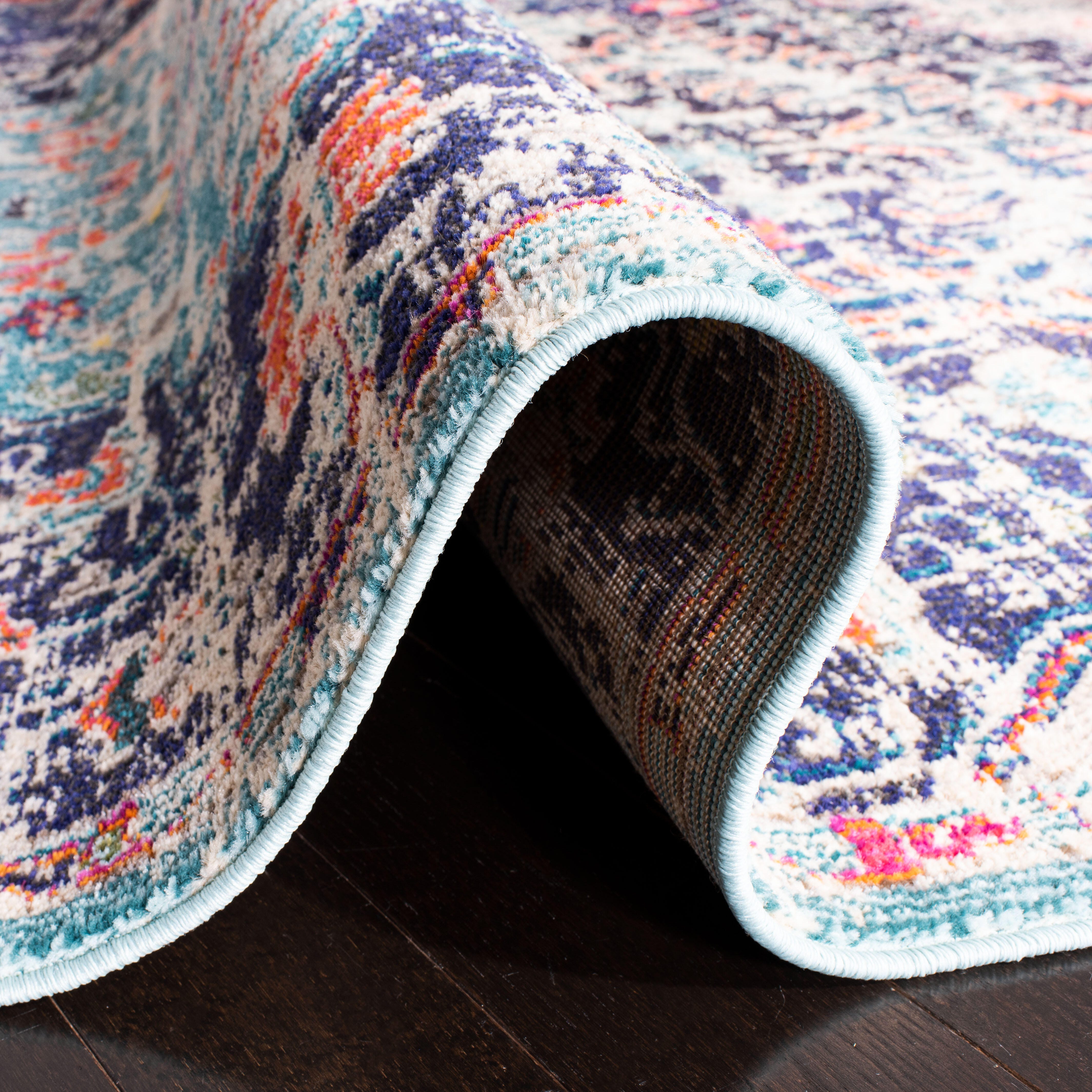 Safavieh Madison 2'-2 x 10' Runner, Black/Teal, large