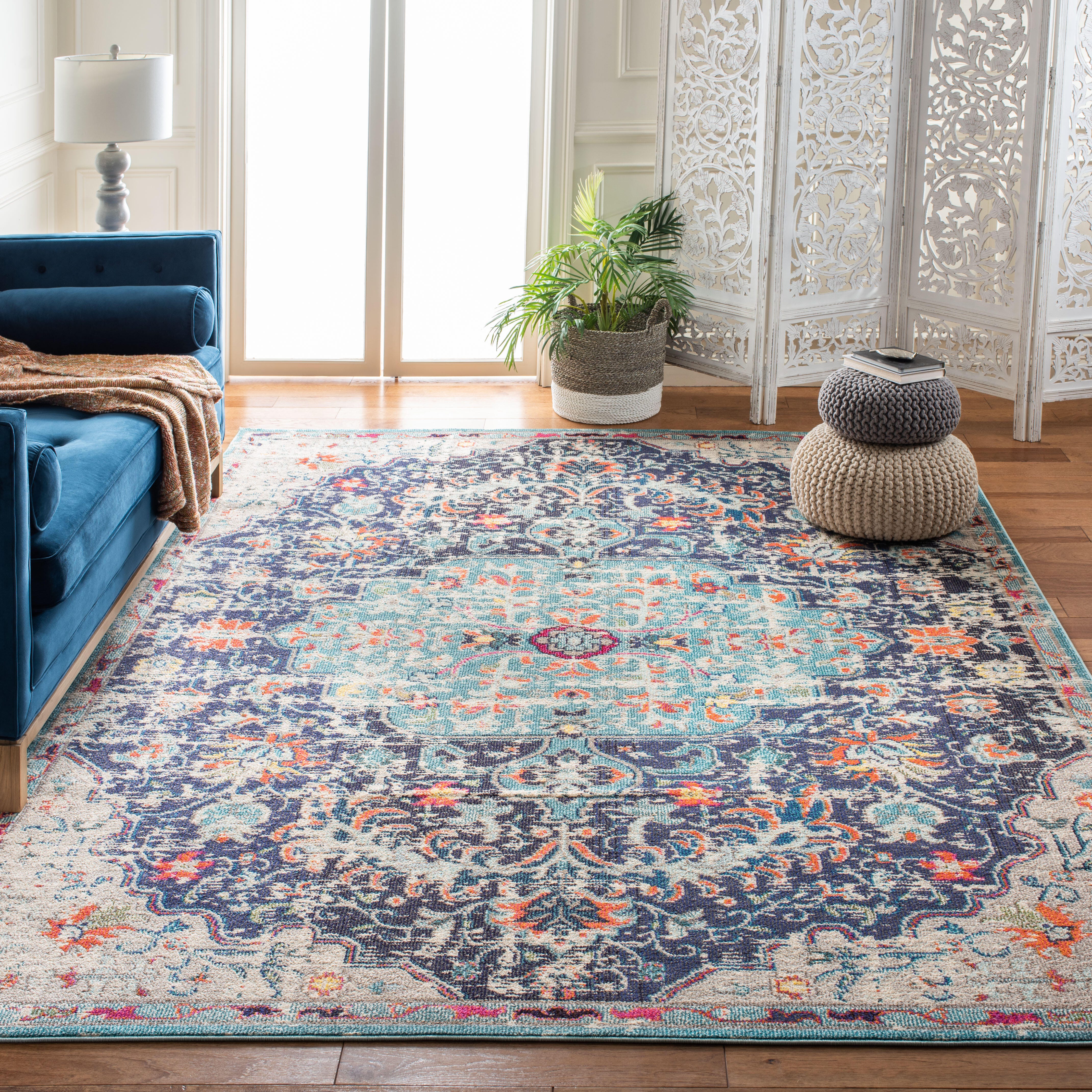 Safavieh Madison 8' x 10' Area Rug, Black/Teal, large