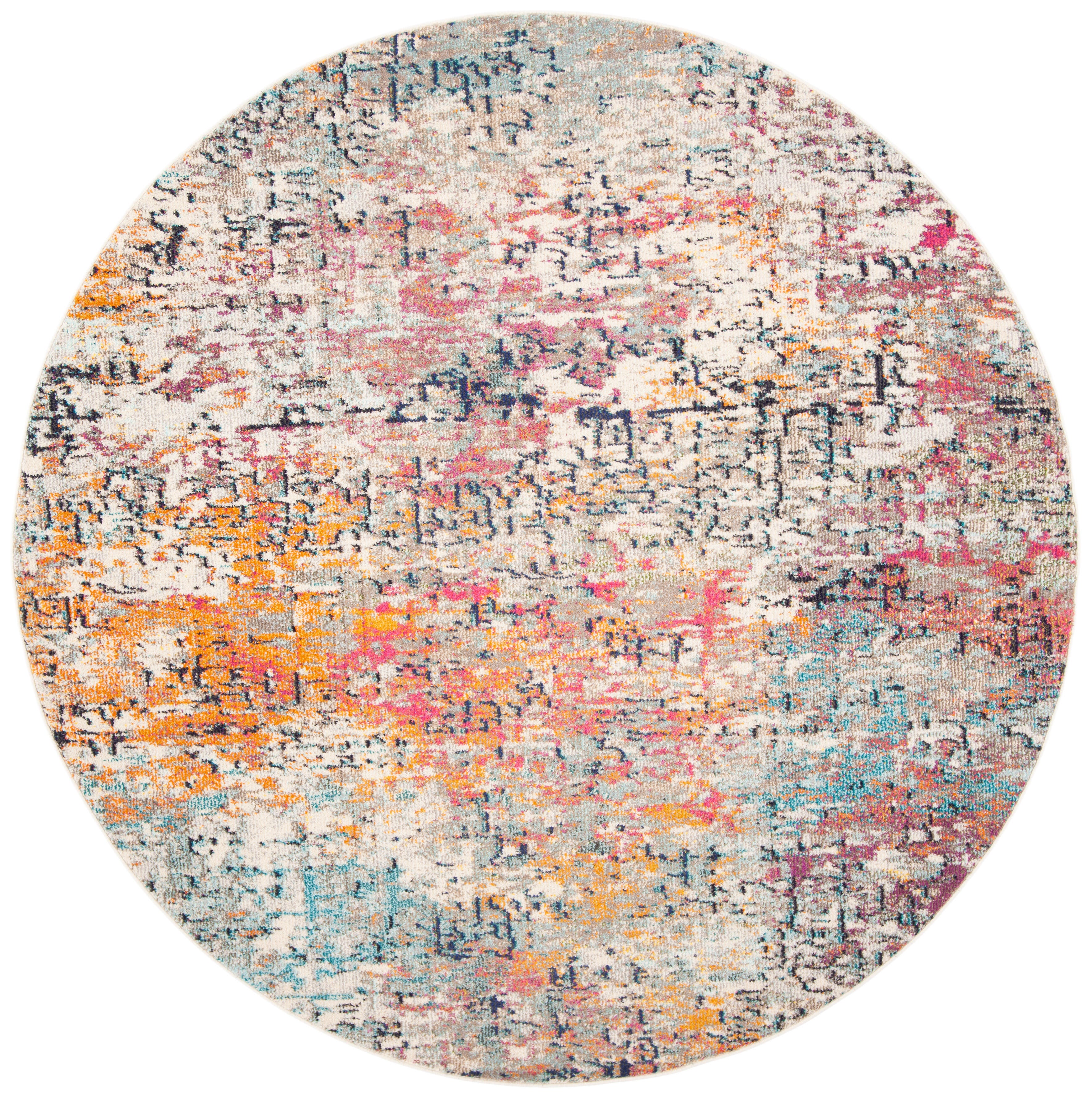 Safavieh Madison 5' x 5' Round Area Rug, Gray/Pink, large