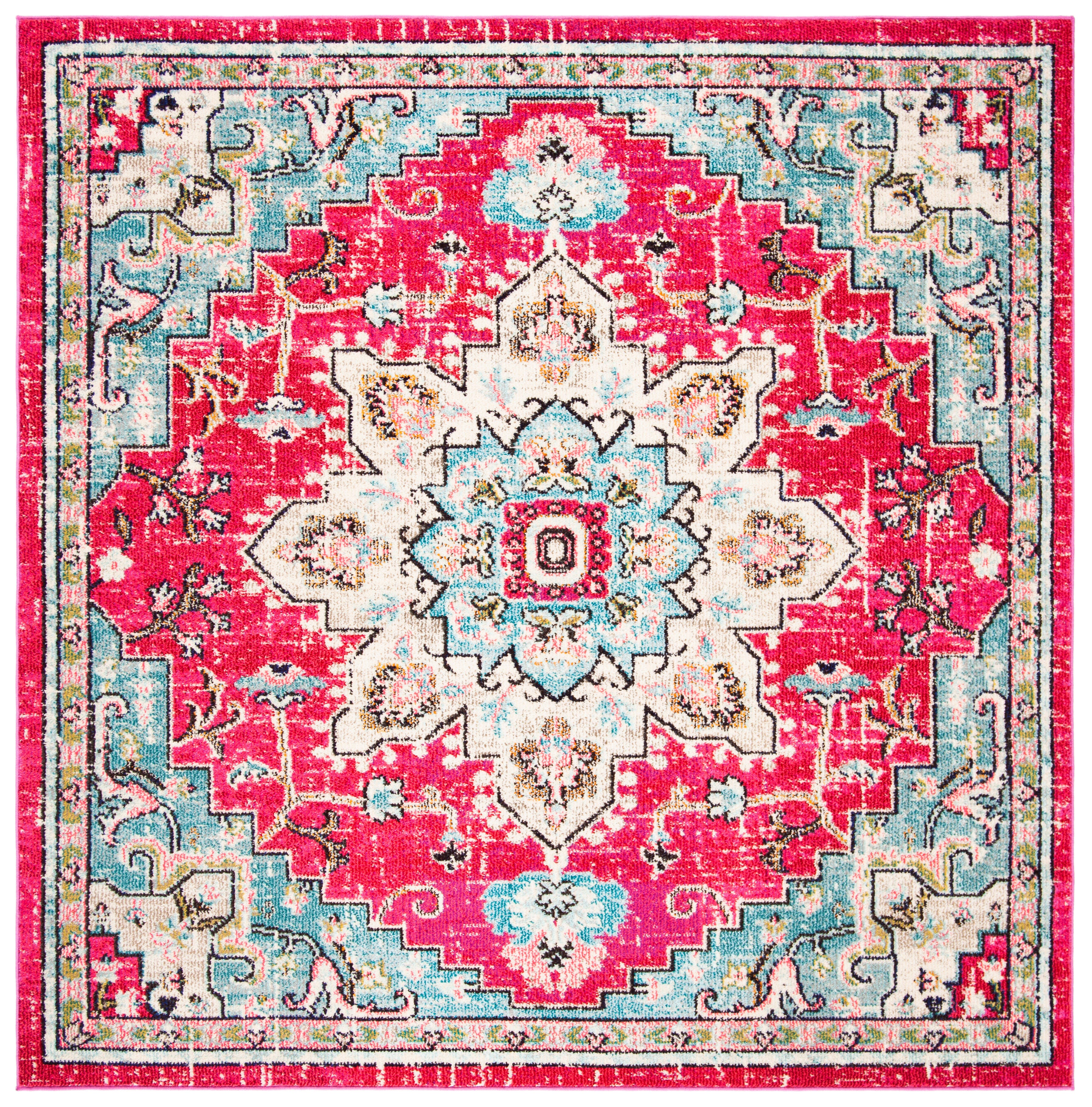 Safavieh Madison 5' x 5' Square Area Rug, Fuchsia/Blue, rollover