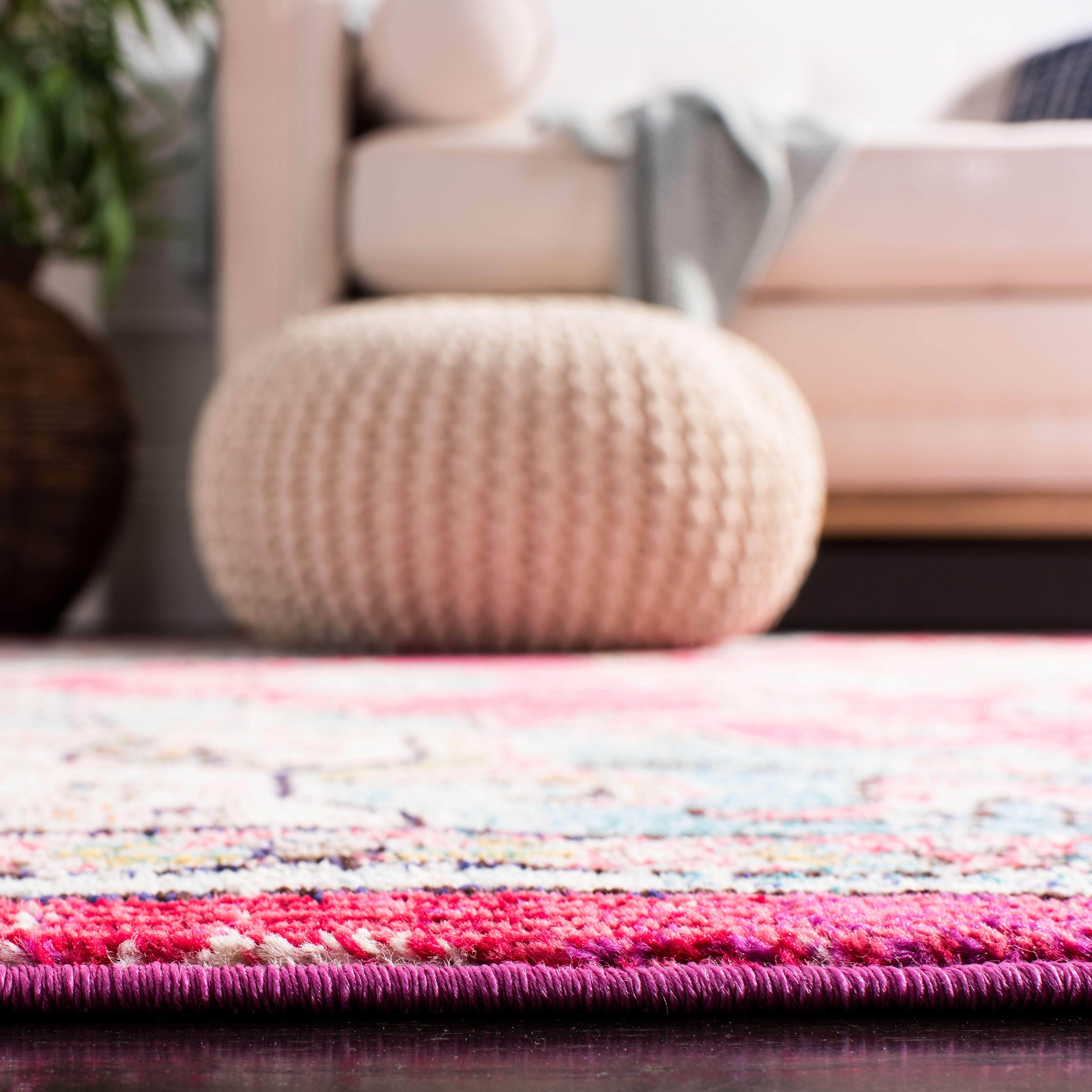 Safavieh Madison 5' x 5' Square Area Rug, Fuchsia/Blue, large