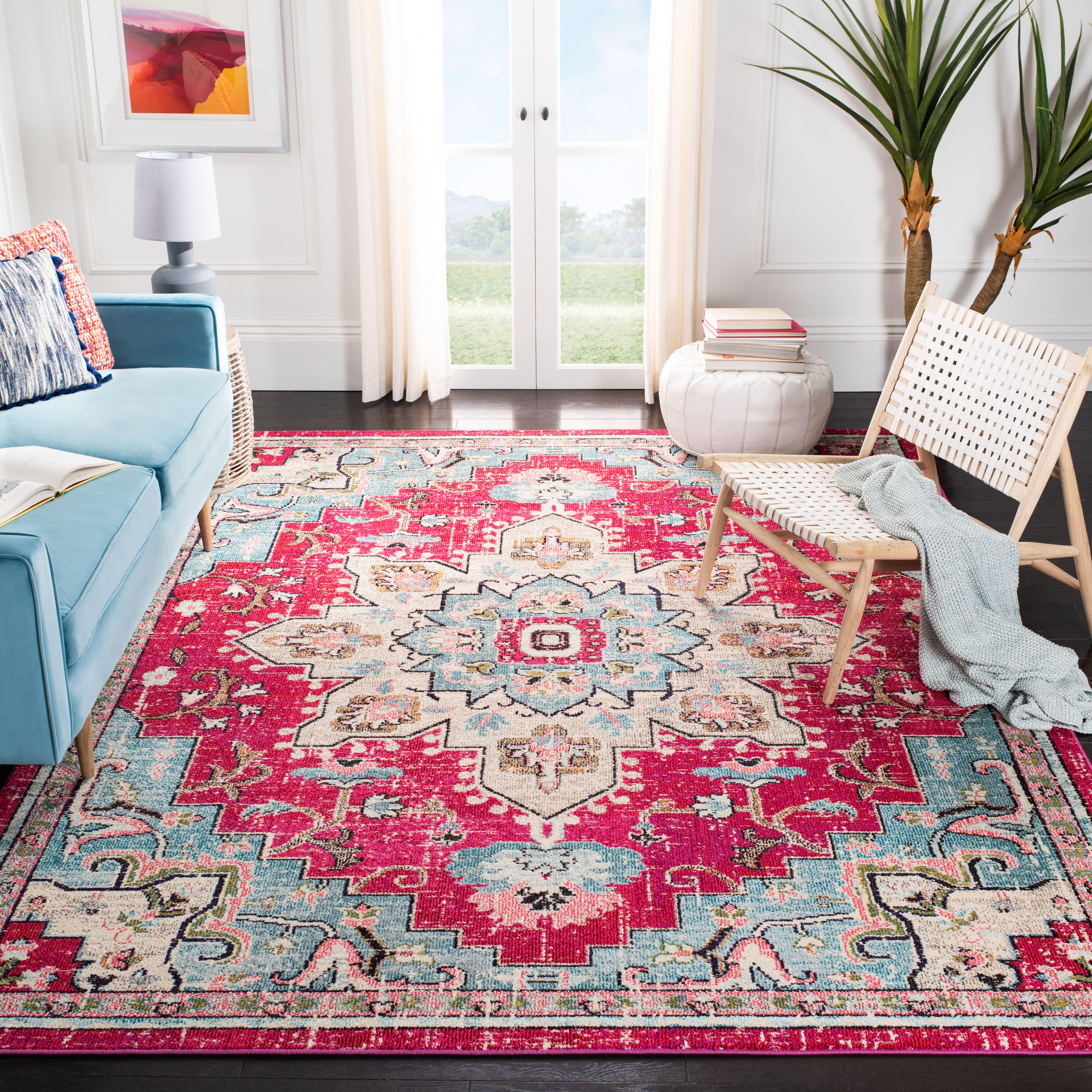 Safavieh Madison 8' x 10' Area Rug, Fuchsia/Blue, rollover