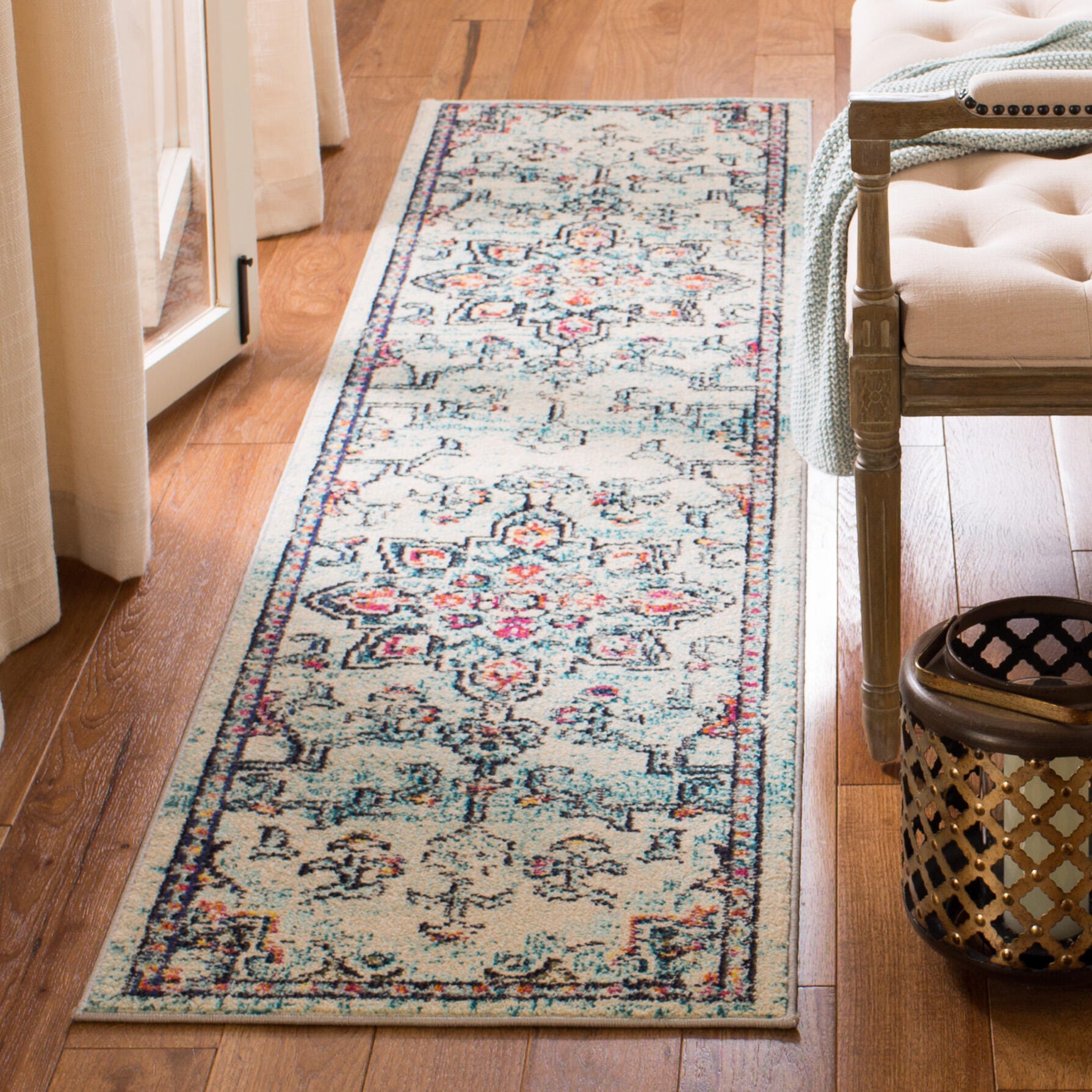 Safavieh Madison 2' x 8' Runner, Blue/Cream, large