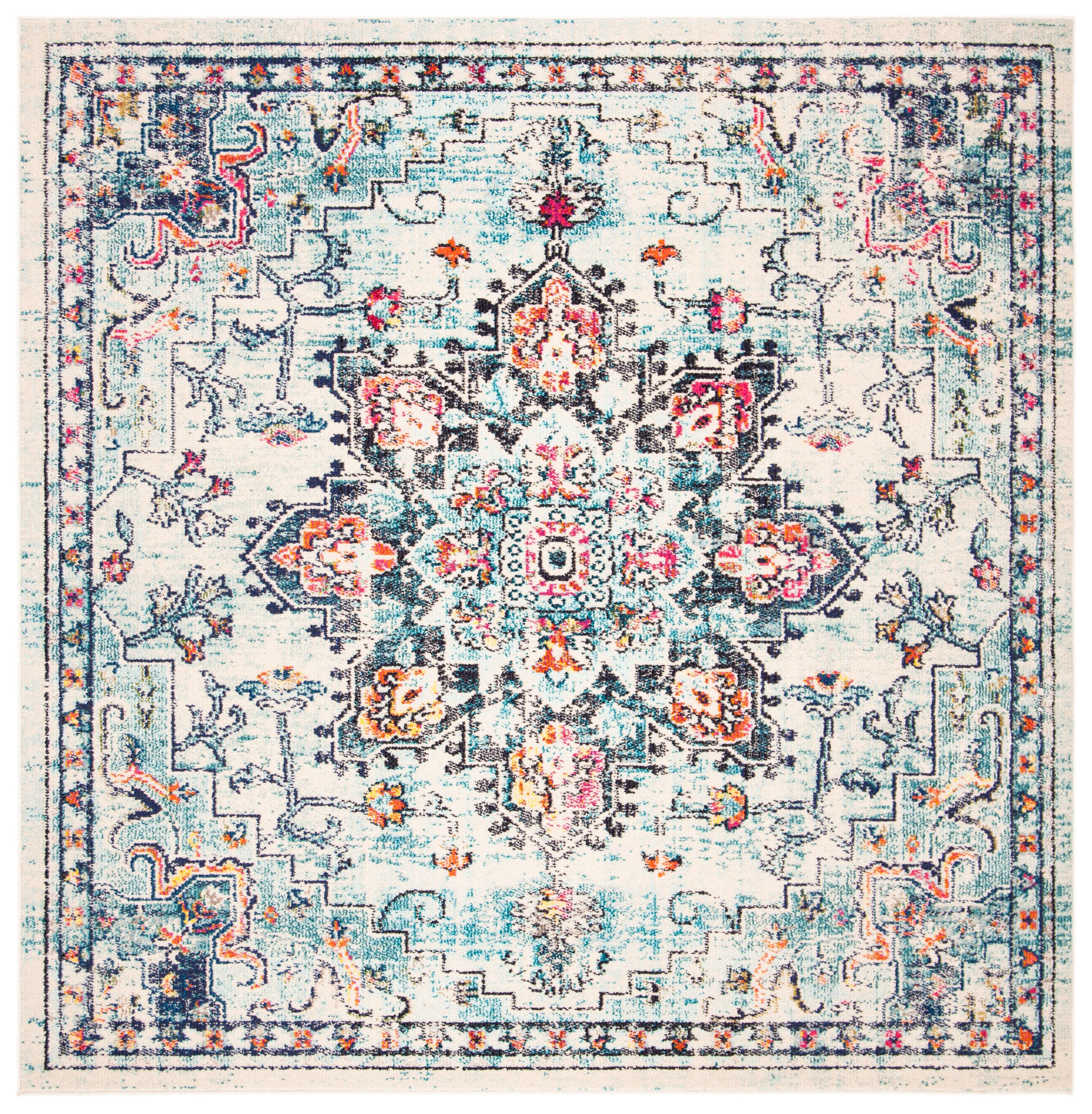 Safavieh Madison 3' x 3' Square Area Rug, Blue/Cream, large
