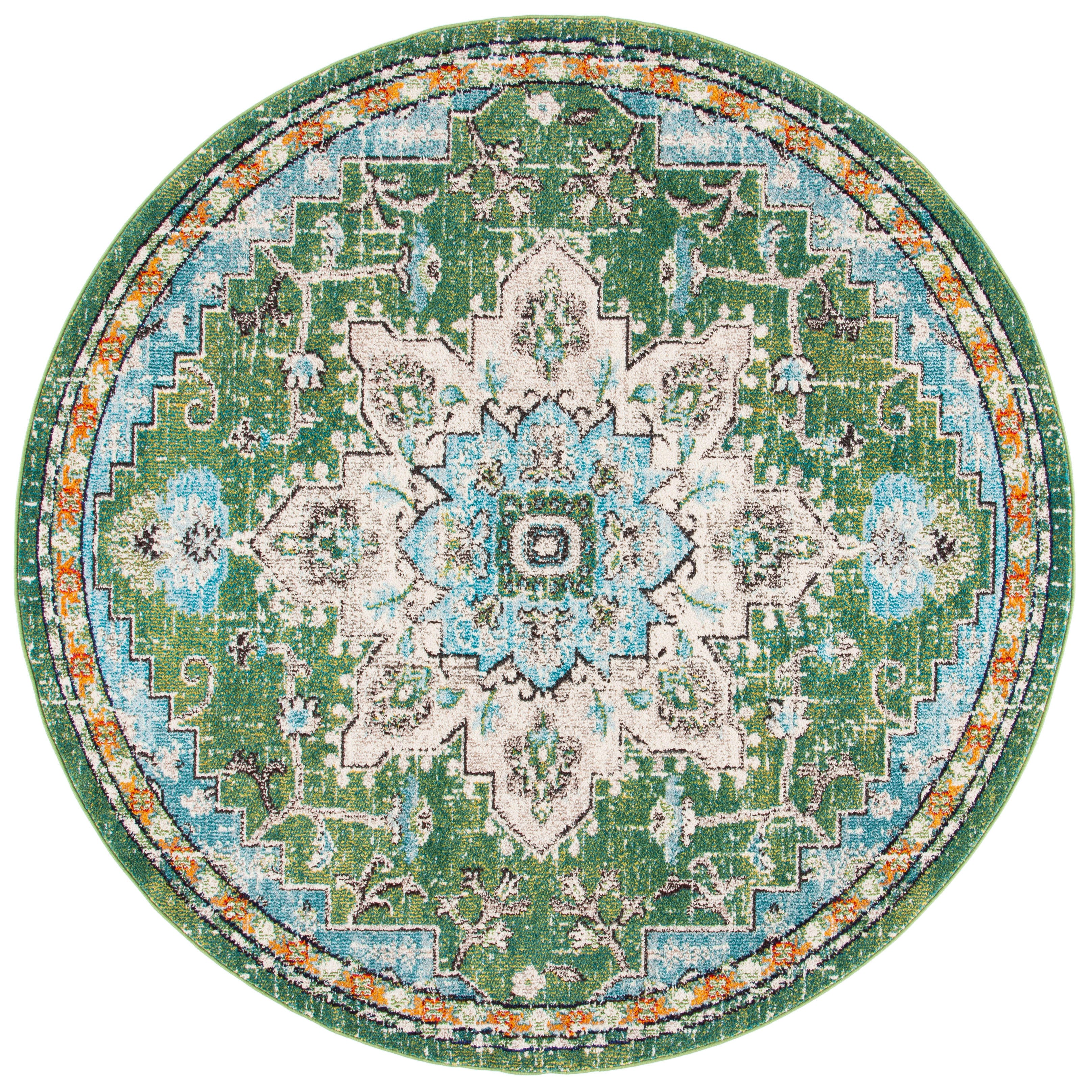Safavieh Madison 4' x 4' Round Area Rug, Turquoise/Green, large