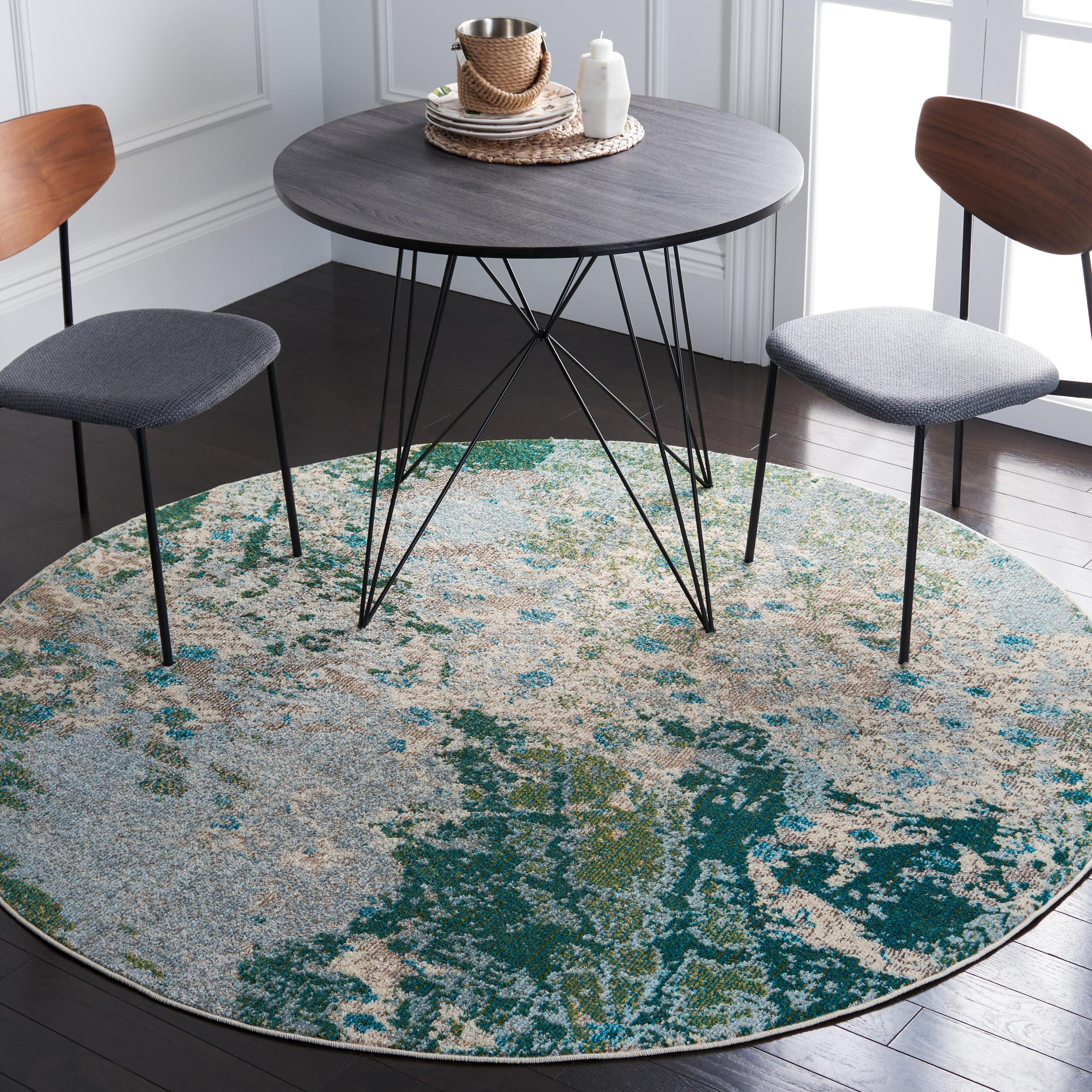 Safavieh Madison 5' x 5' Round Area Rug, Green/Blue, rollover