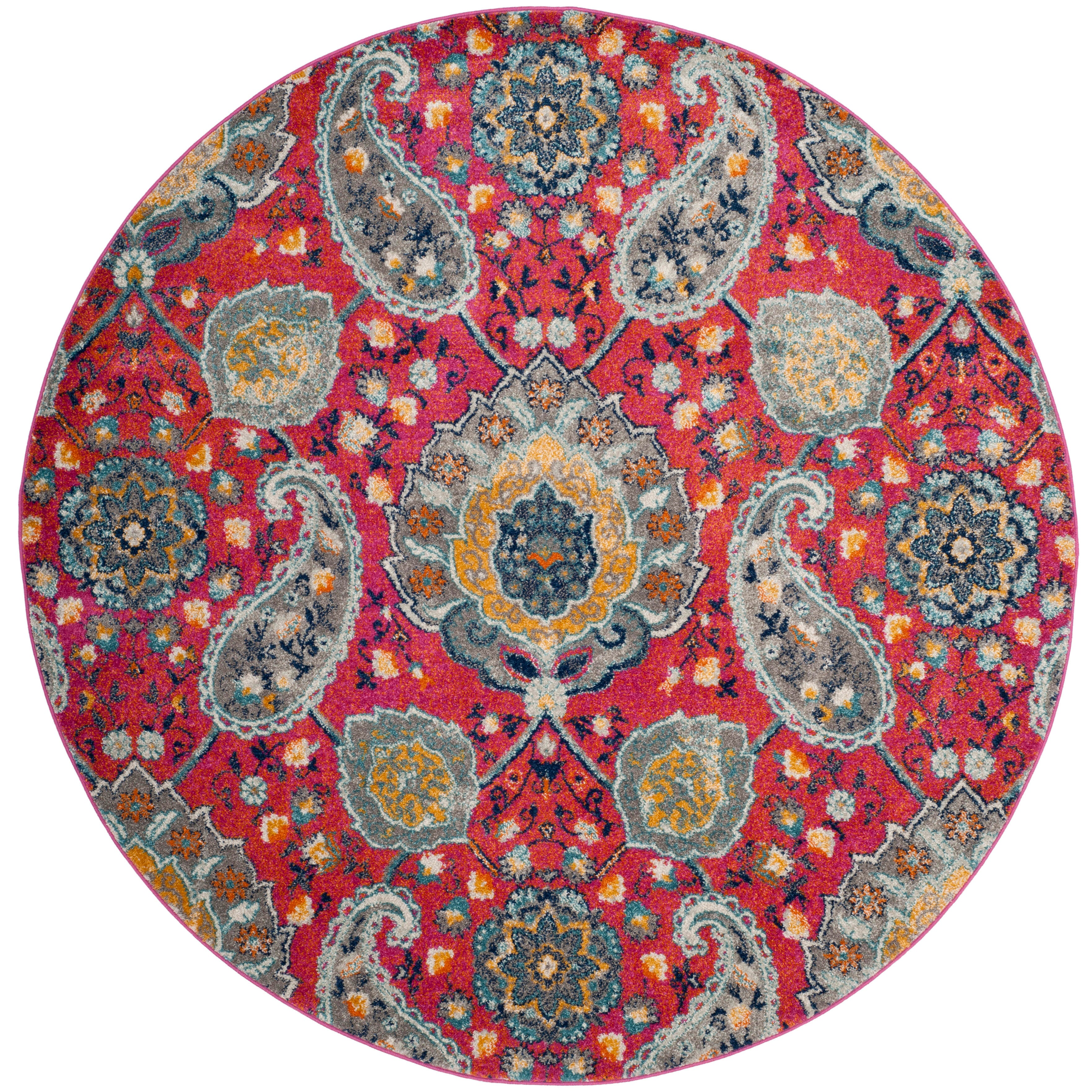 Safavieh Madison 4' x 4' Round Area Rug, Fuchsia/Gold, large