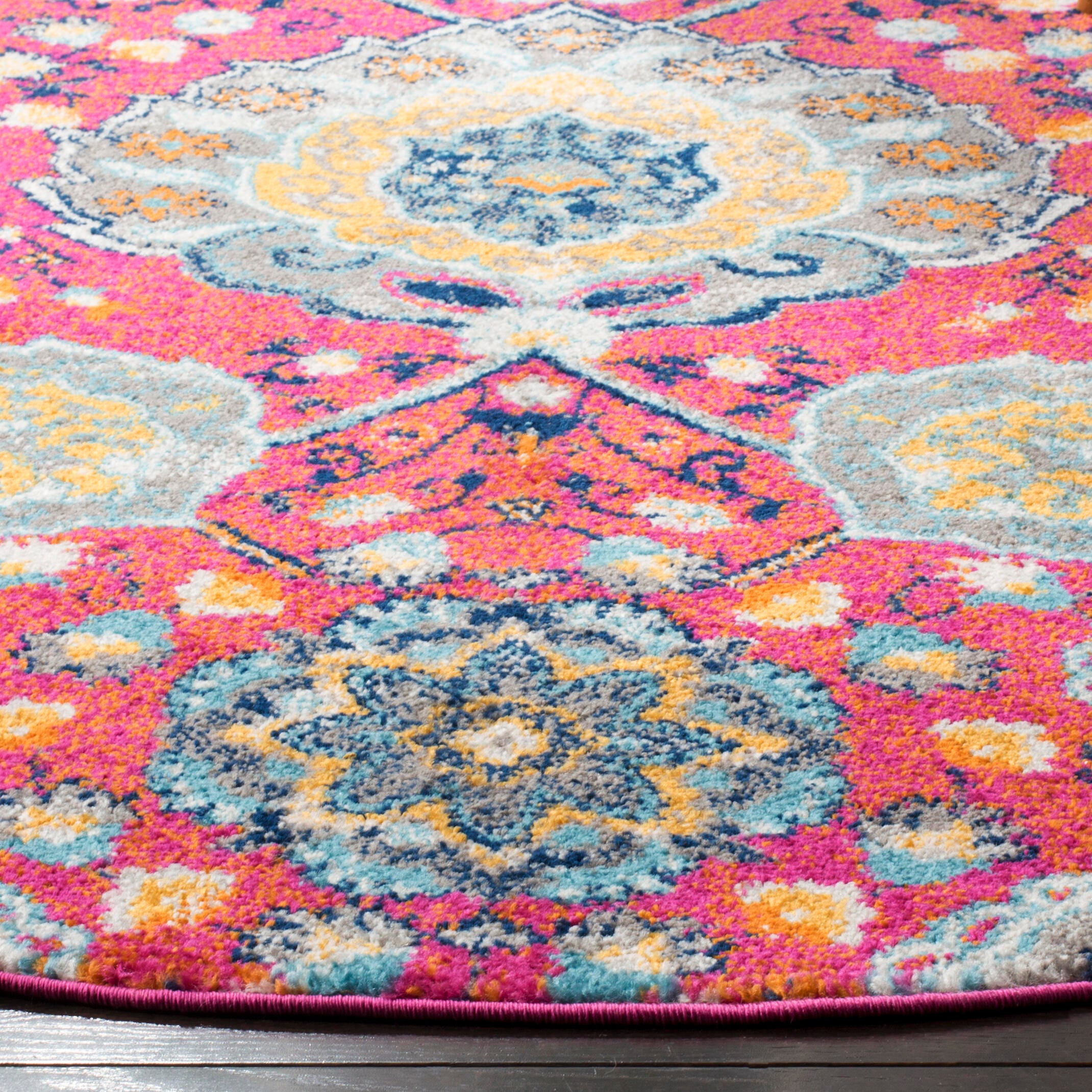 Safavieh Madison 4' x 4' Round Area Rug, Fuchsia/Gold, large