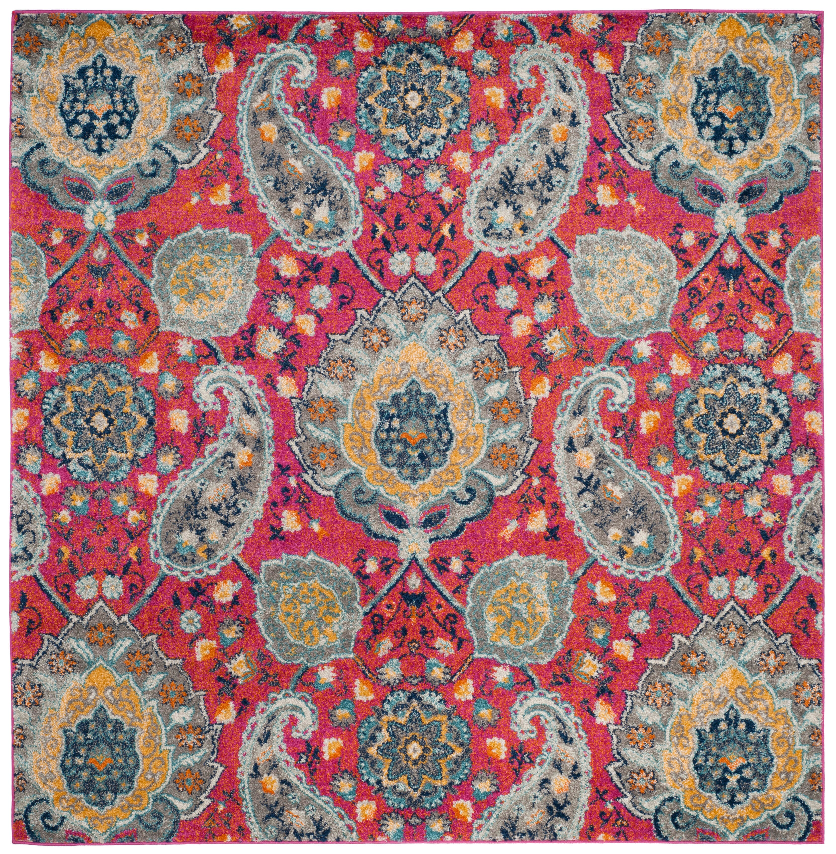Safavieh Madison 4' x 4' Square Area Rug, Fuchsia/Gold, rollover