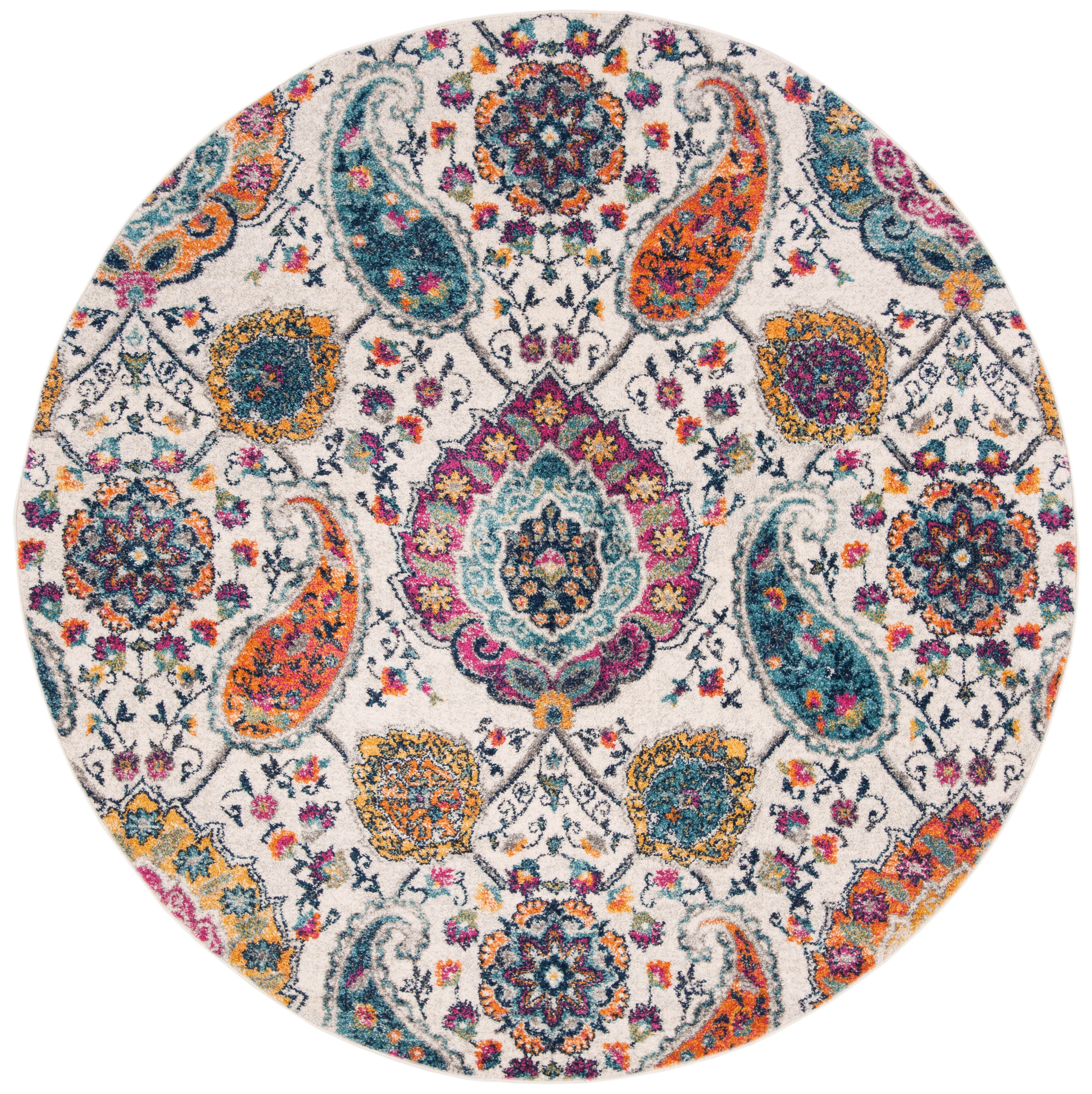 Safavieh Madison 4' x 4' Round Area Rug, Cream/Multi, large