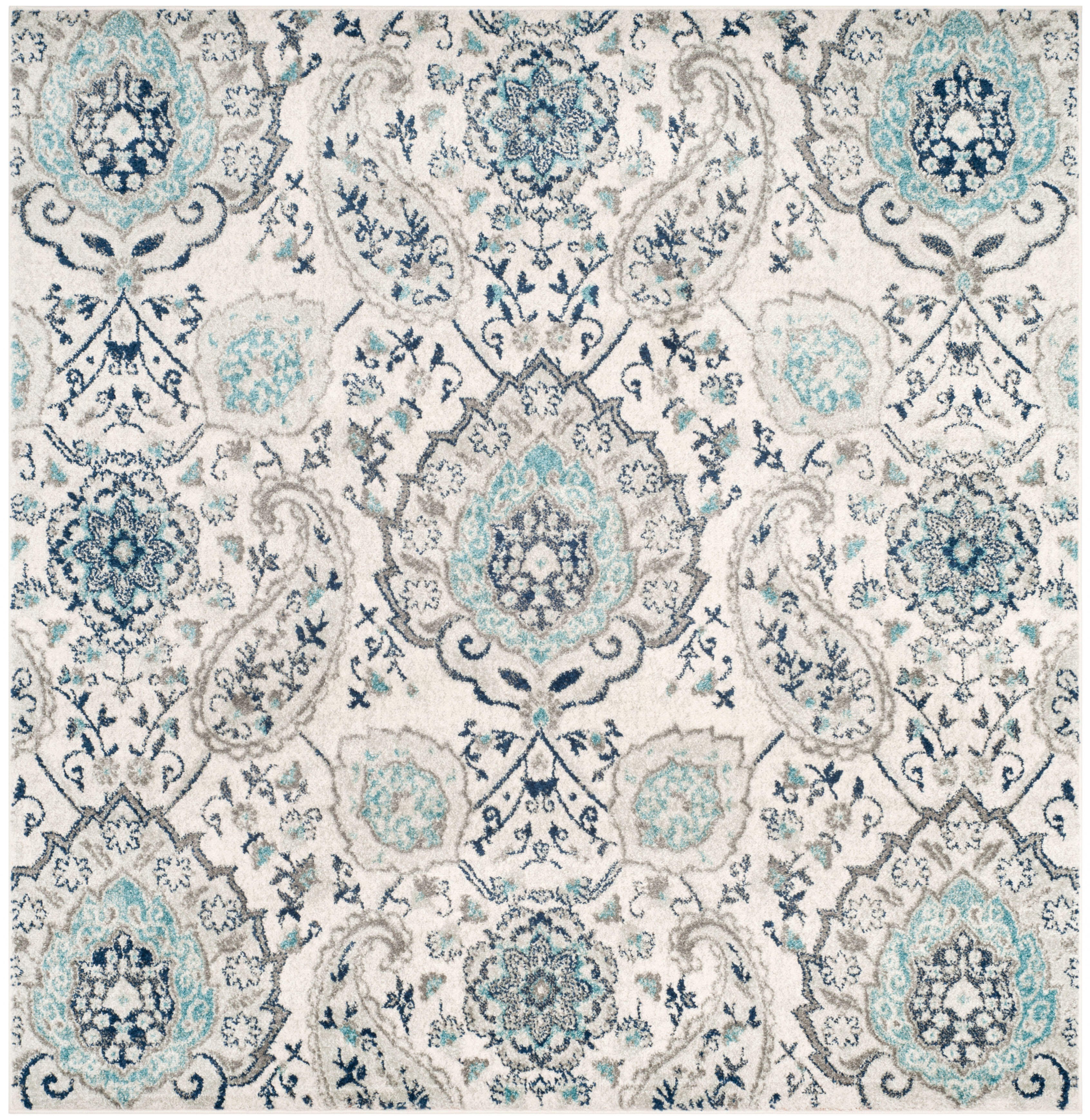 Safavieh Madison 3' x 3' Square Area Rug, Cream/Light Gray, large