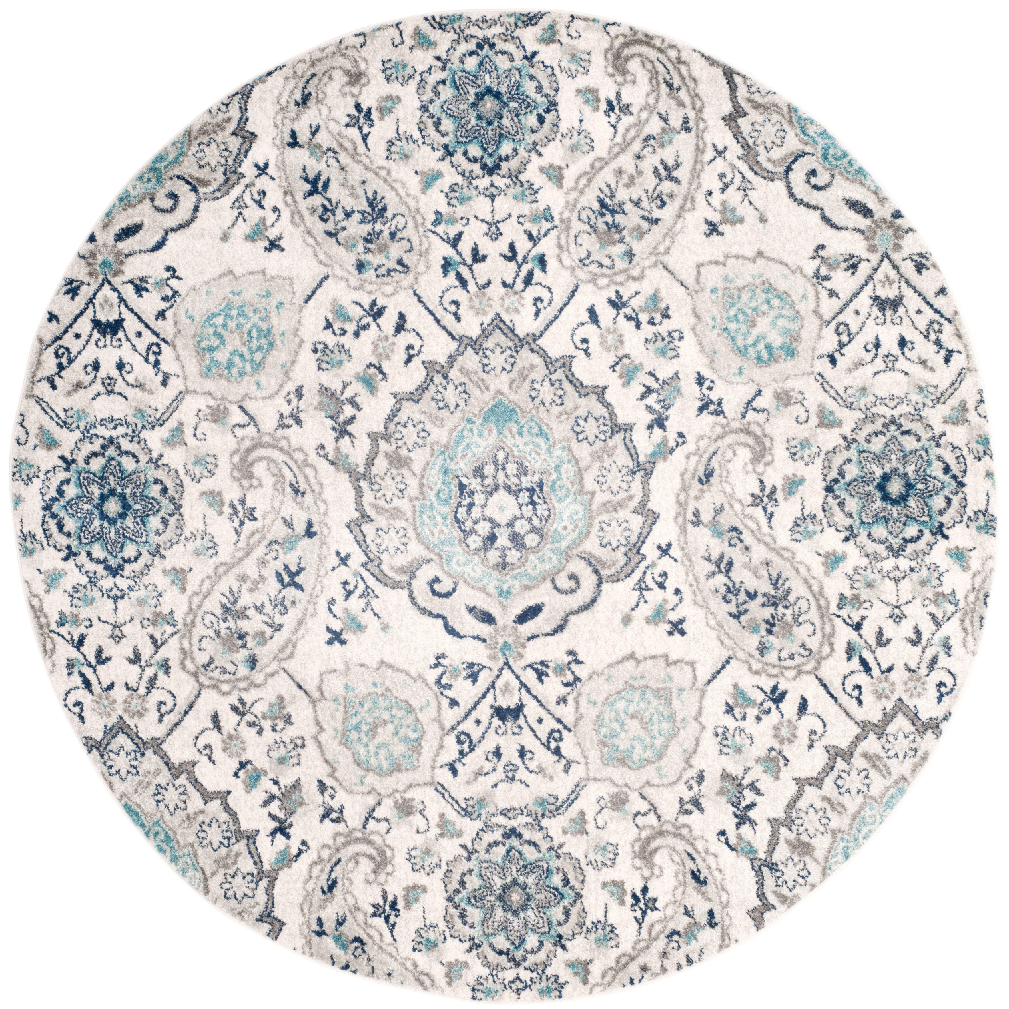 Safavieh Madison 4' x 4' Round Area Rug, Cream/Light Gray, large